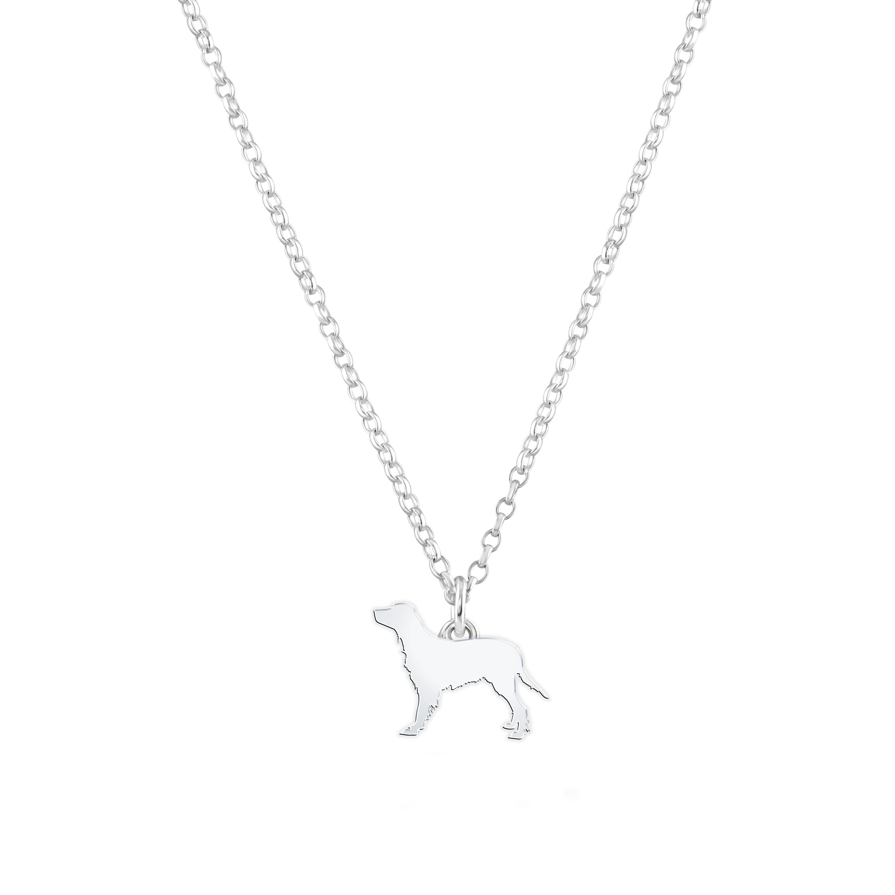 Mylee London Silver Gordon Setter Silhouette Necklace - Personalised - No
