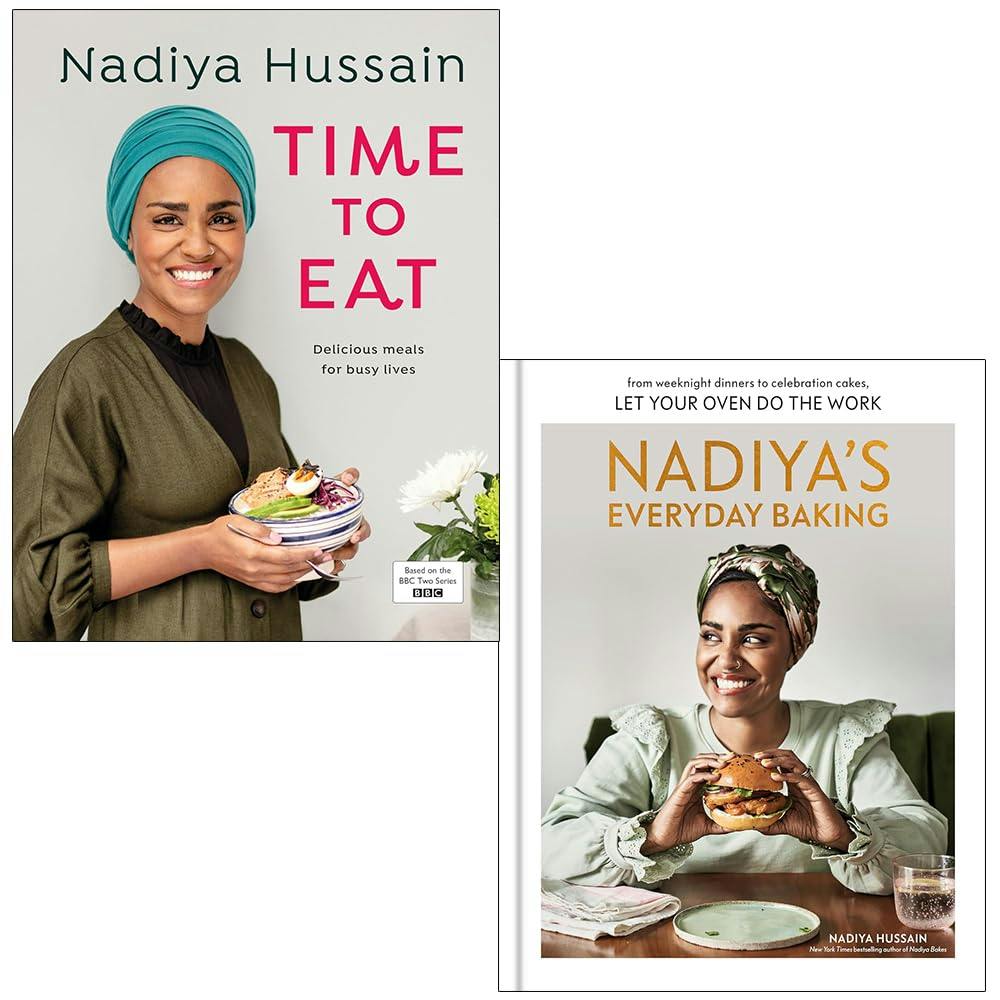 Various Publishers Time To Eat And Nadiya's Everyday Baking By Nadiya Hussain 2 Books Collection Set