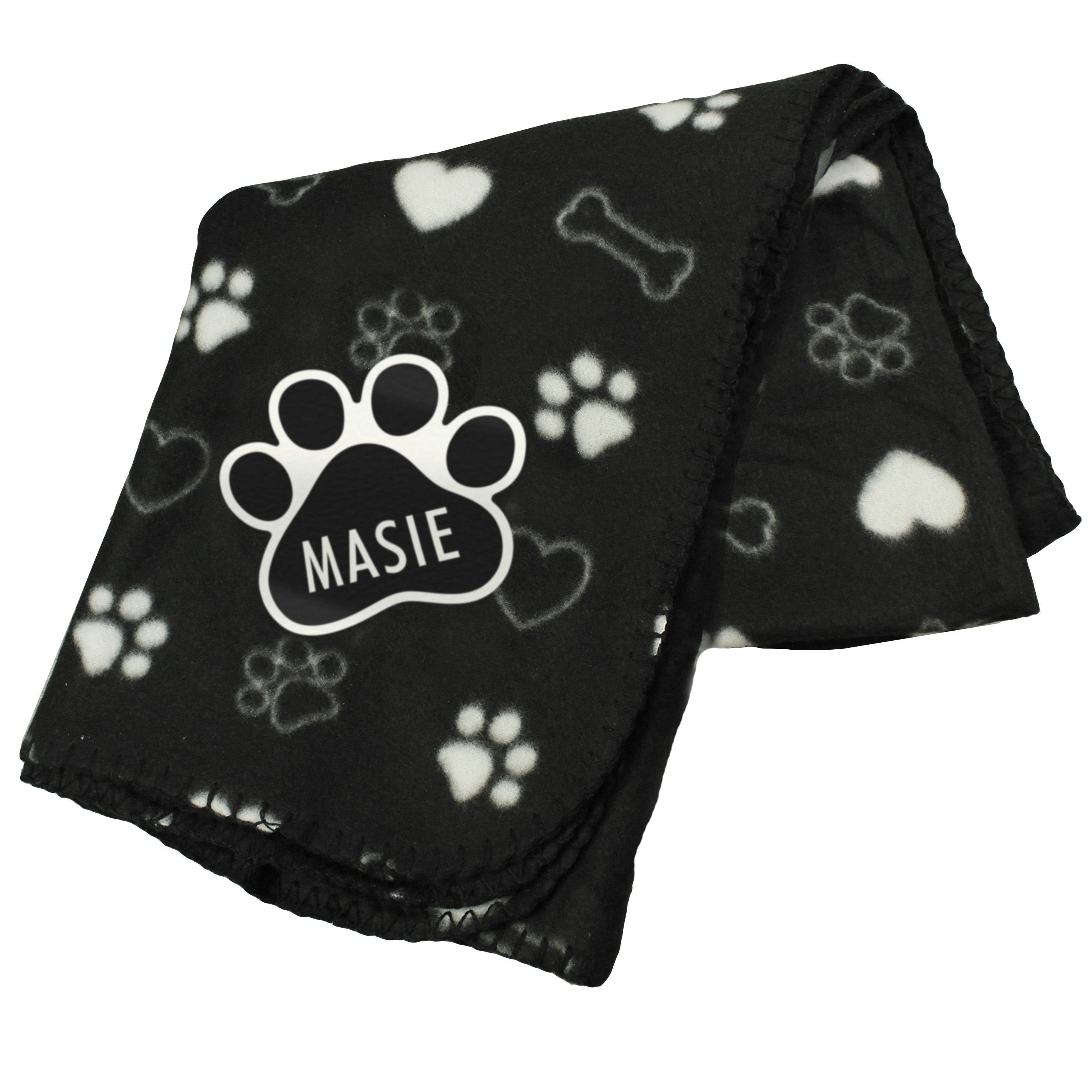 Personalised Memento Company Personalised Dog Paw Print Fleece Blanket