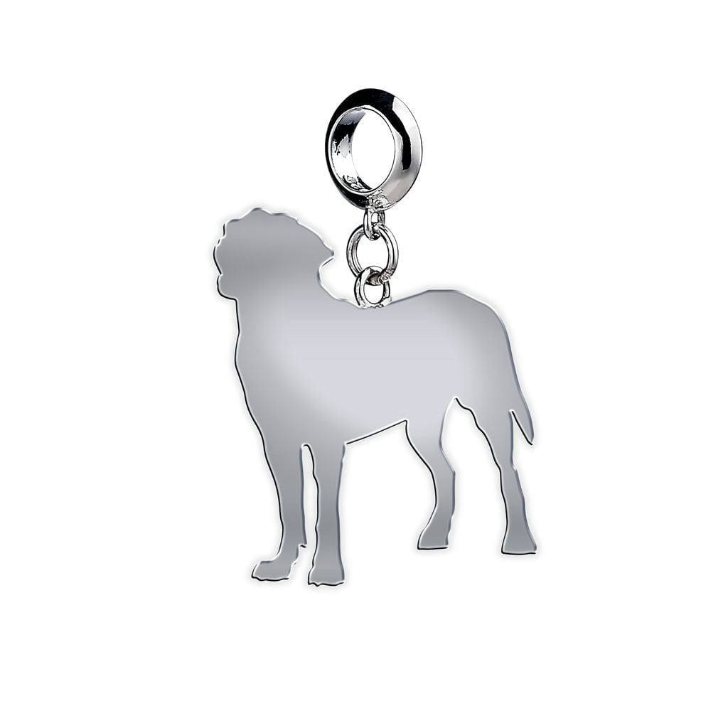 Mylee London Silver Great Swiss Mountain Dog Silhouette Charm - Slider Charm - Yes