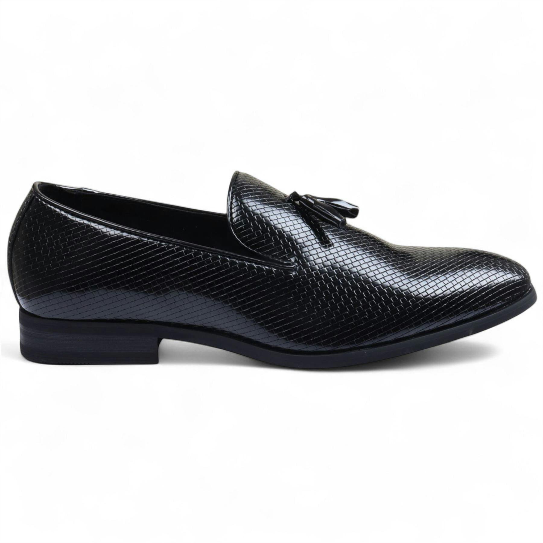 Dolcetto Men's Black ’S Formal Tassel Loafers Slip-On Leather Shoes - Uk 10 | Eu 44 | Us 11