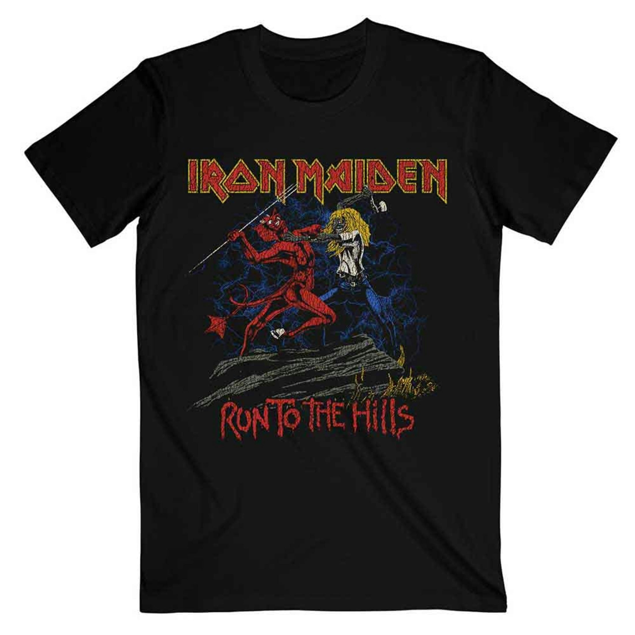 Paradiso Clothing Unisex Black Iron Maiden Number Of The Beast Run To The Hills T Shirt - Xxl