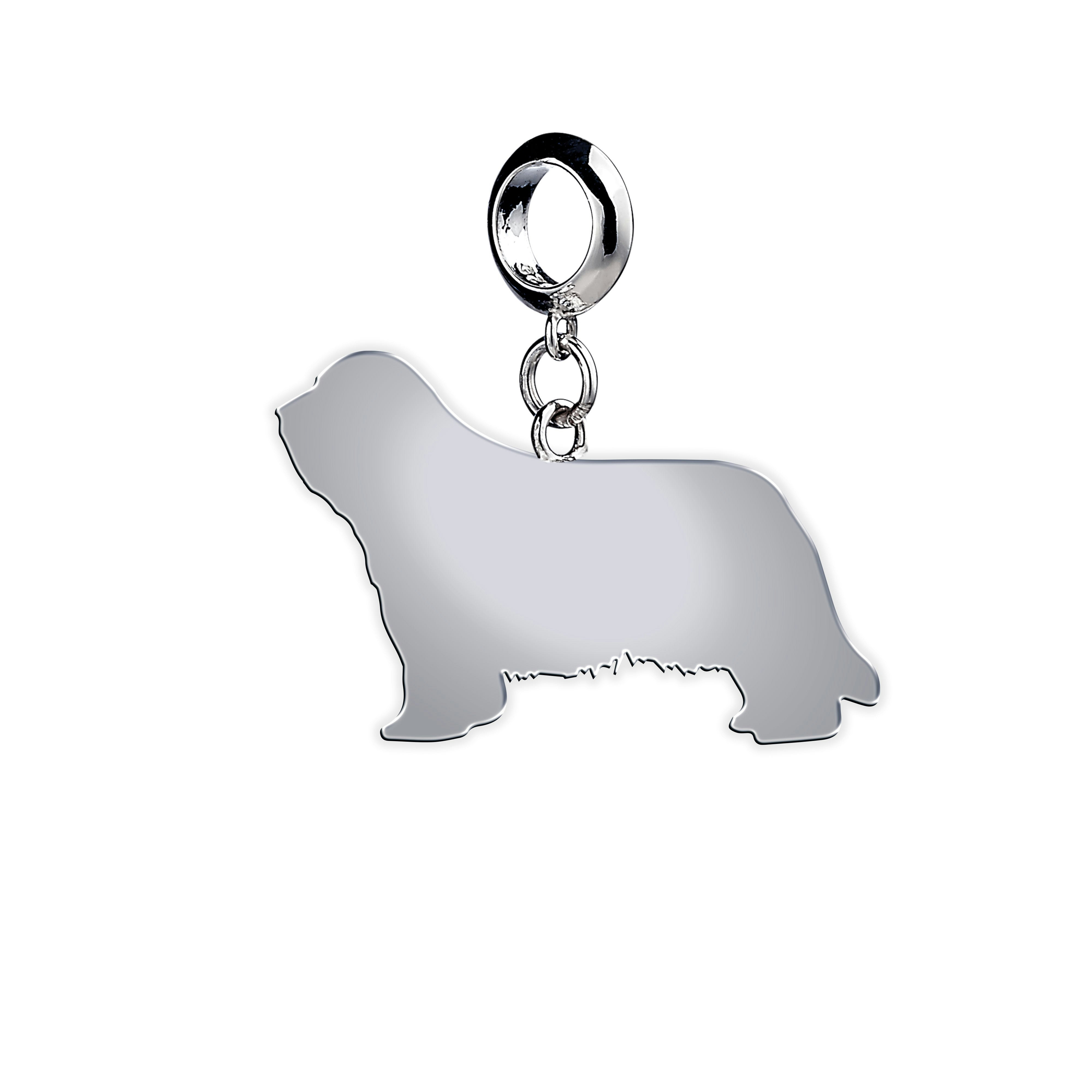 Mylee London Silver Bearded Collie Silhouette Charm - No - Slider Charm