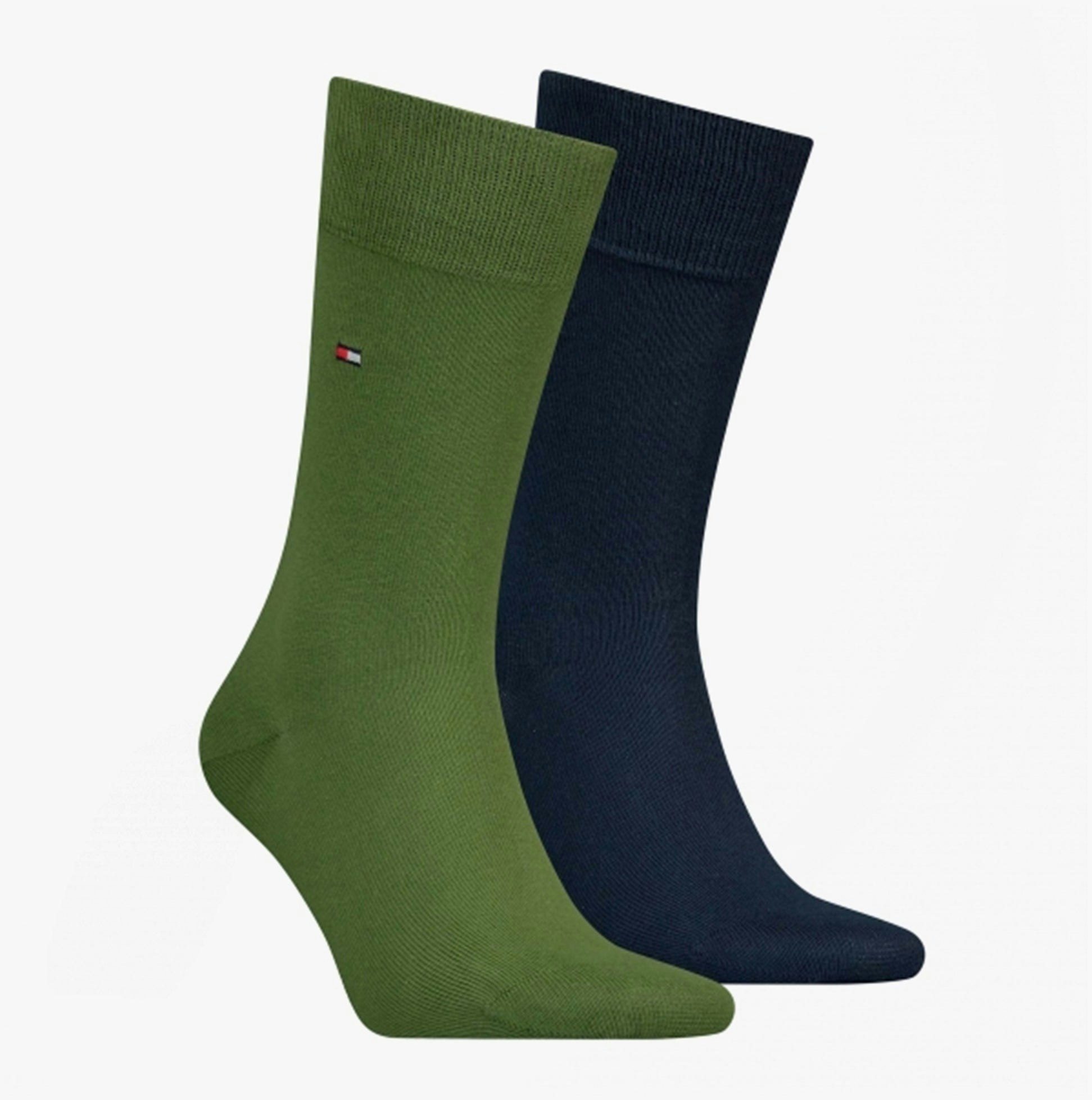 Tommy Hilfiger Men's Green 2 Pack Crew Classic Socks - Uk Size 6.5-8
