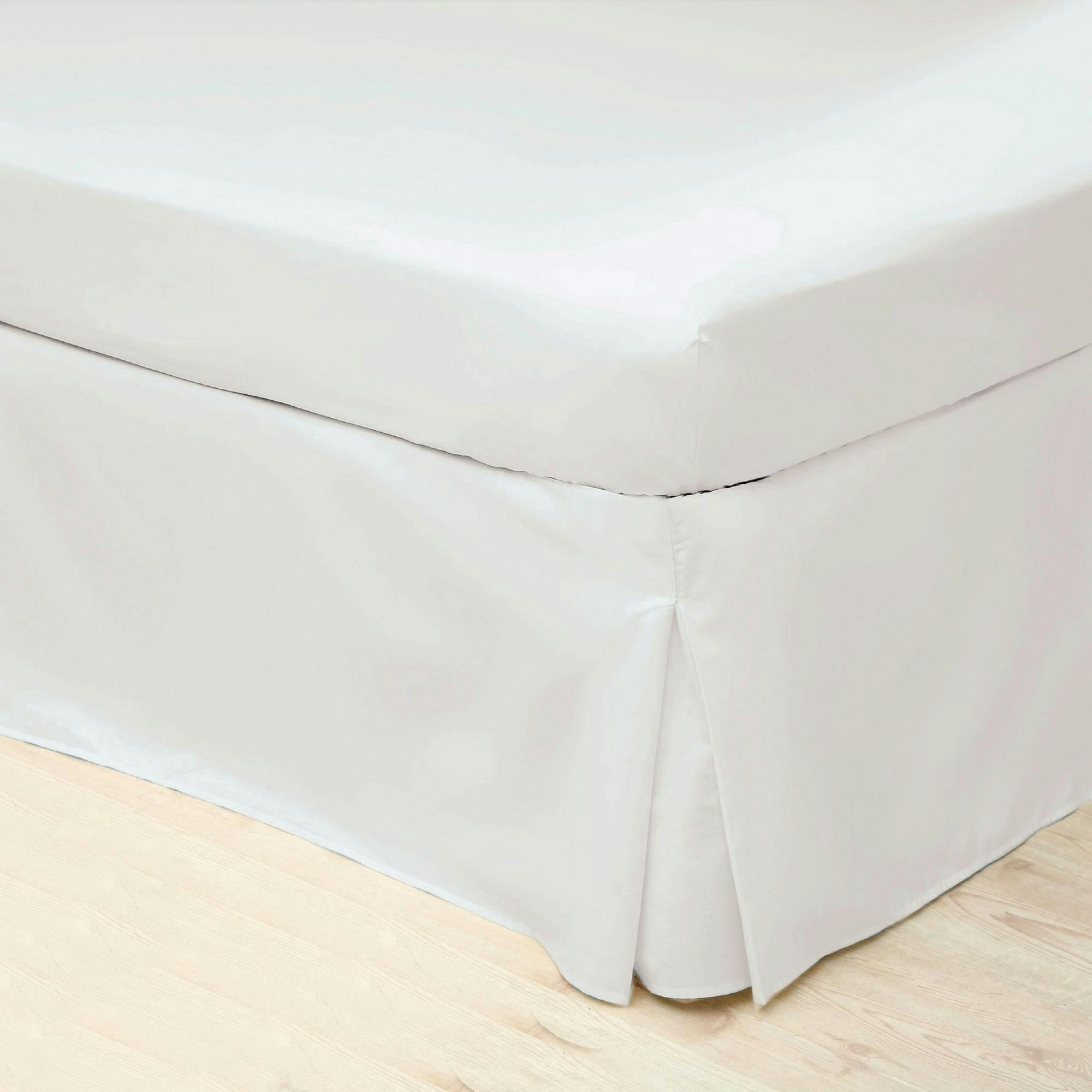 Belledorm White Easycare Percale Platform Valance - Kingsize - 50% Cotton/50% Polyester