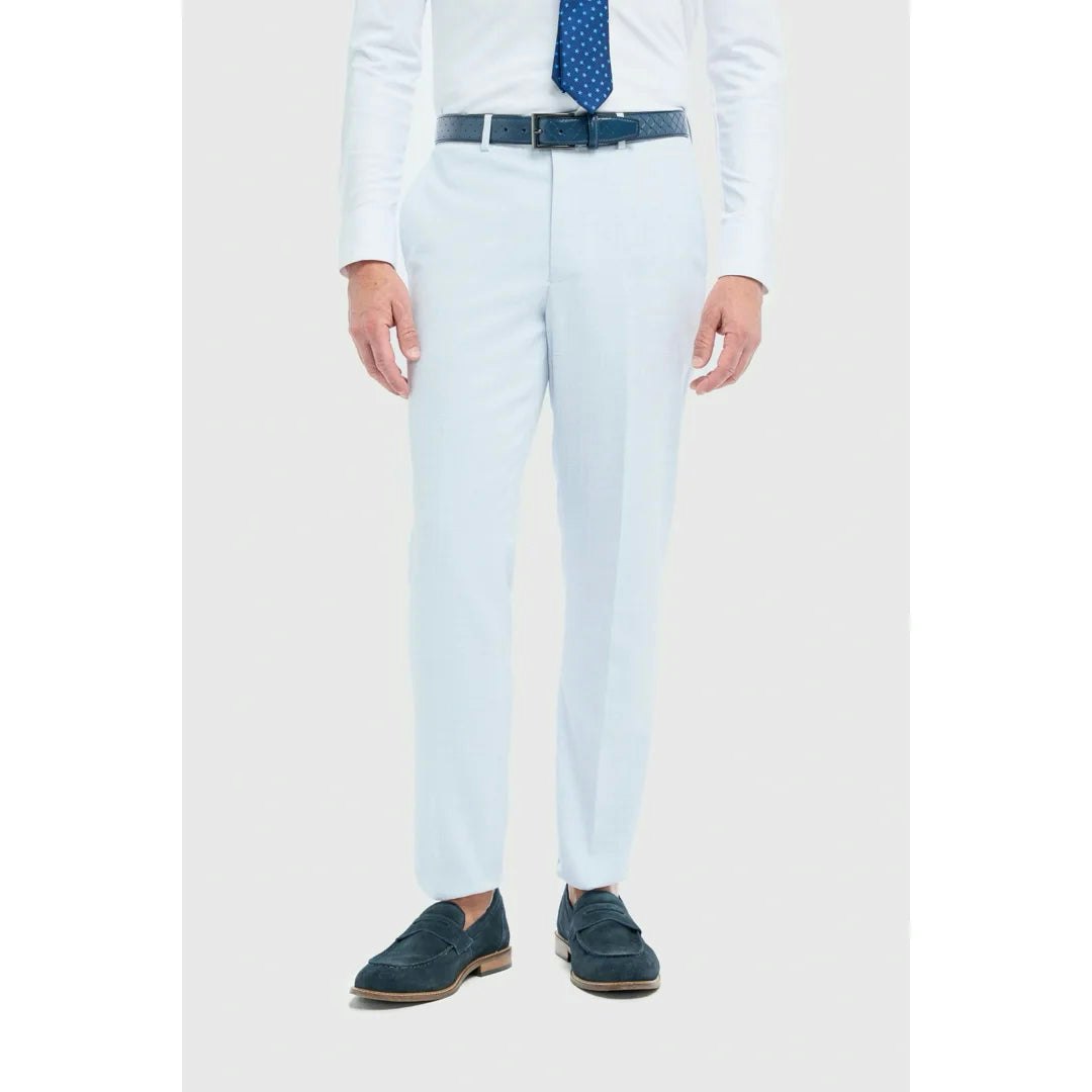 House Of Cavani Men's Sky Blue Tropez - Formal Trousers - 46W 32L