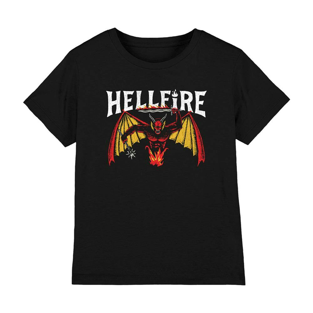 Stranger Things Black Kids Hellfire Devil T-Shirt - 12-13 Years