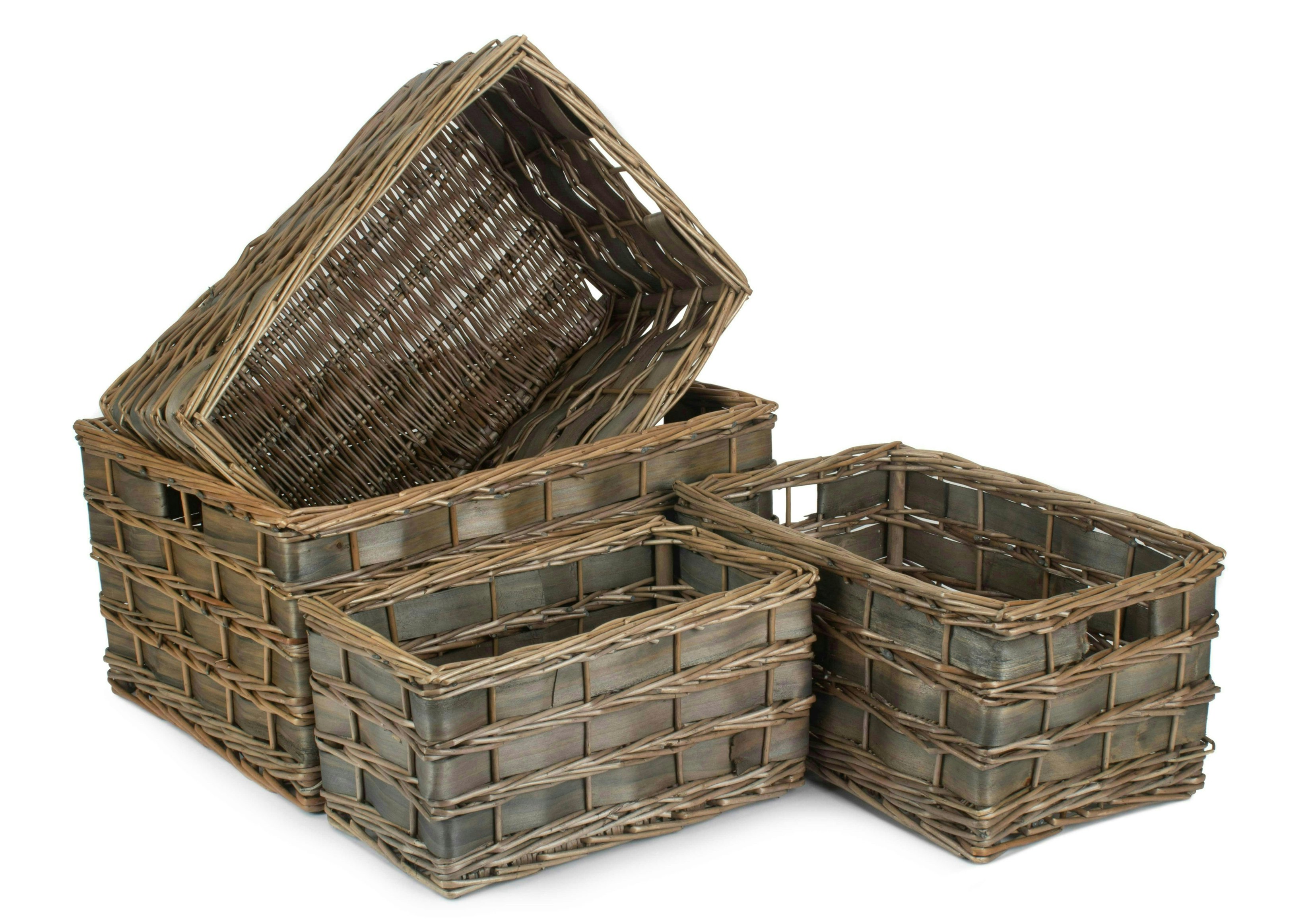 Rackhams Grey Unlined Scandi Storage Basket - Set Of 4