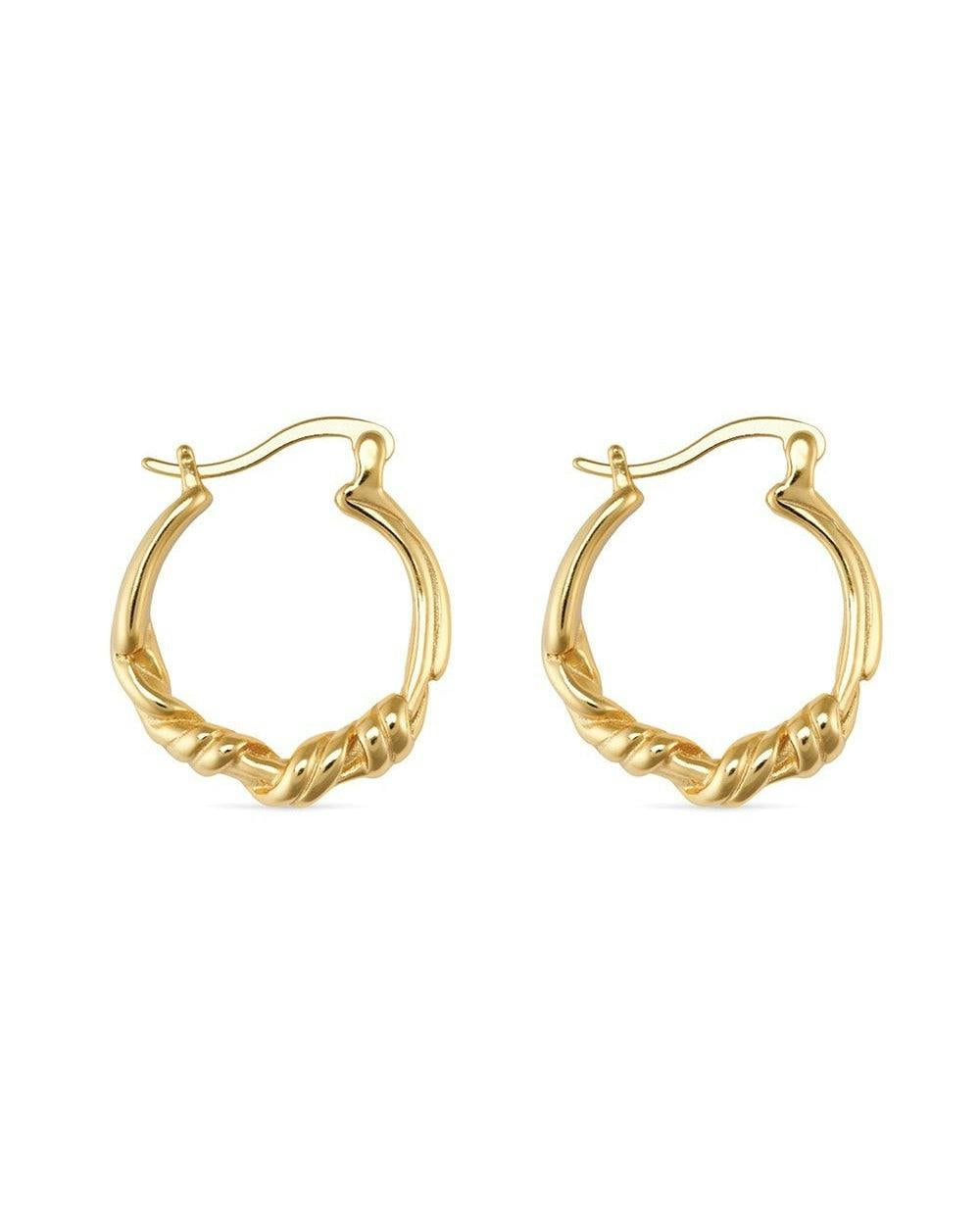 Elk & Bloom Gold Chunky 14K Plated Twisted Hoop Earrings - No, Thank You