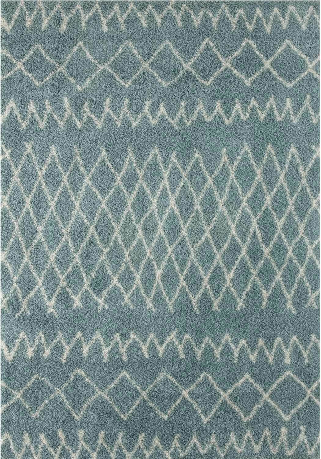 Rackhams Blue Moroccan Duck Egg Shaggy Rug | 950 - 160X230 Cm
