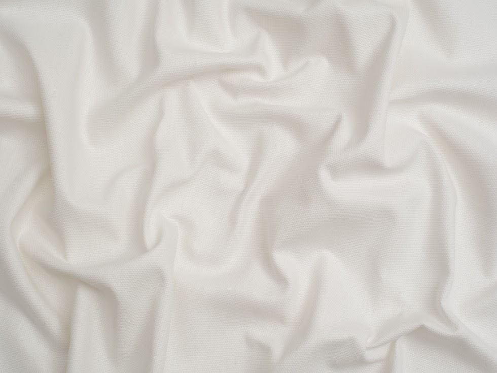 Minerva Ivory Core Range Basket Weave Soft Cotton Canvas Fabric - Plain Design Dressmaking Fabric, 142 Cm / 56" Wide - Per Metre