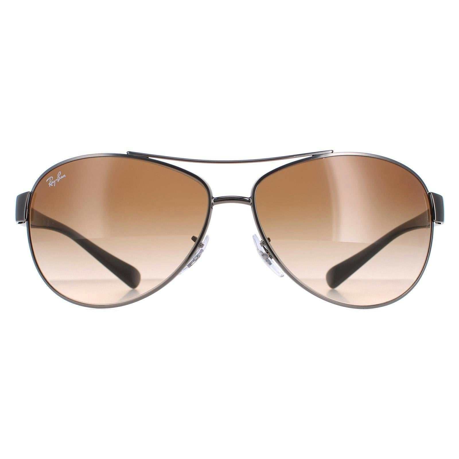 Ray-Ban Aviator Sunglasses - Gunmetal Brown Gradient - Grey Lens - RB3386 004/13 - Image 9