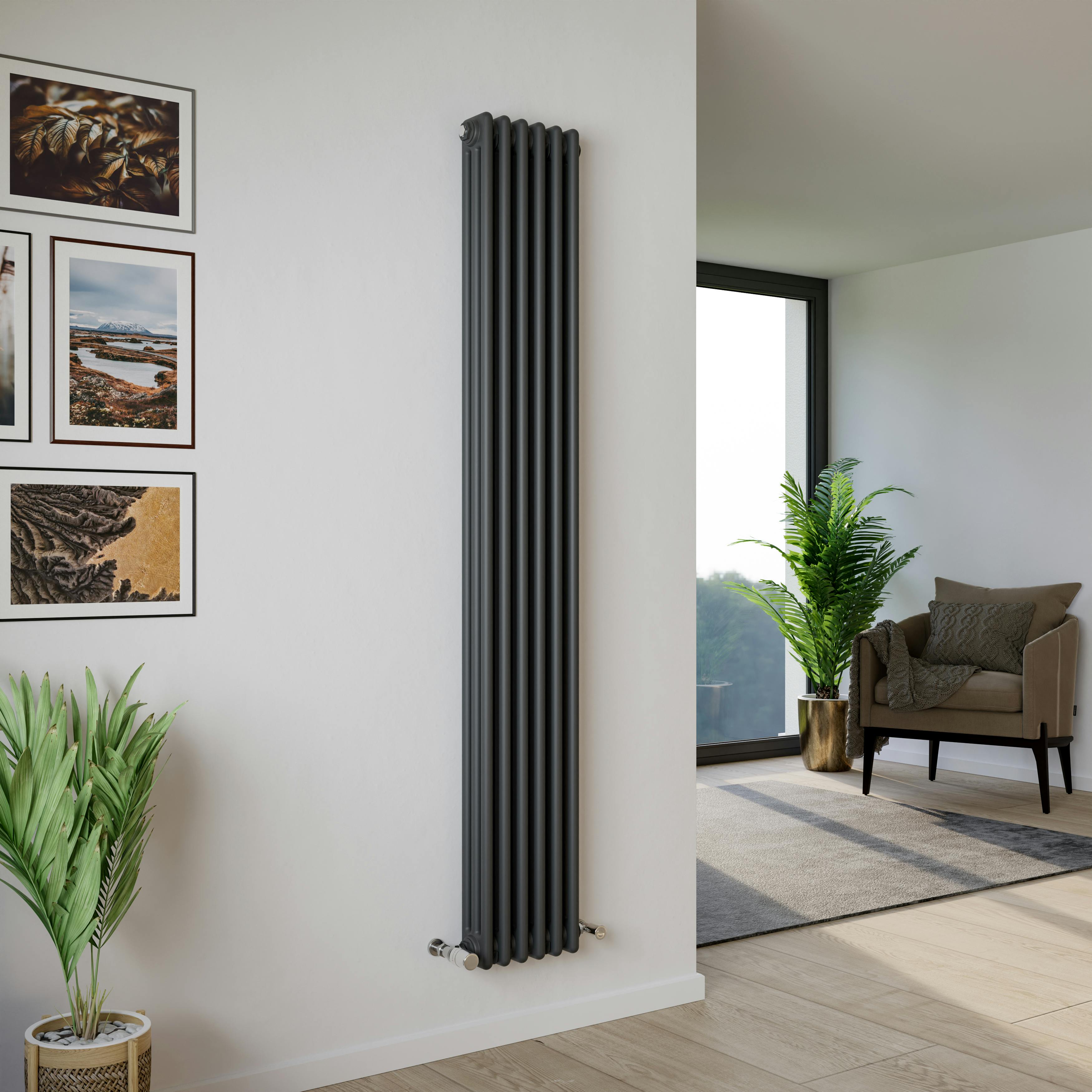 Agadon Anthracite Kylo 3 Column Traditional Radiator - 1800 X 290