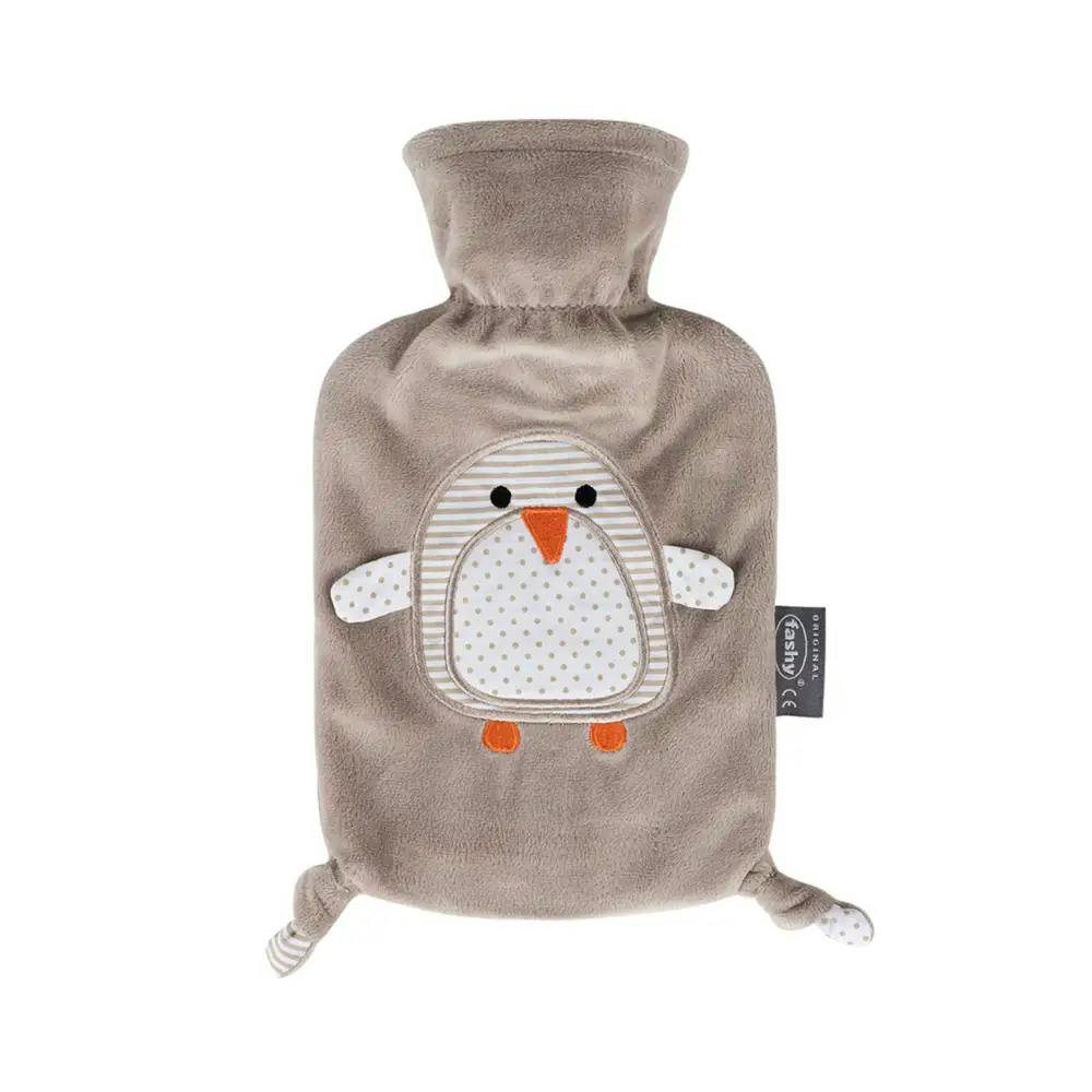 Rackhams 0.8 Litre Hot Water Bottle With Pia Penguin Plush Cover - Taupe
