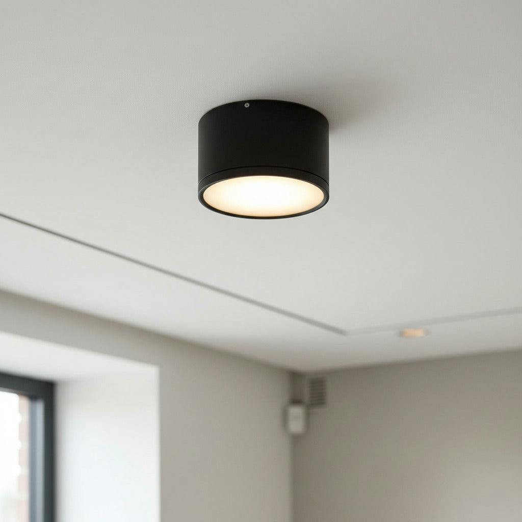 Rackhams Black/Light 12 Watt Round Surface Mount