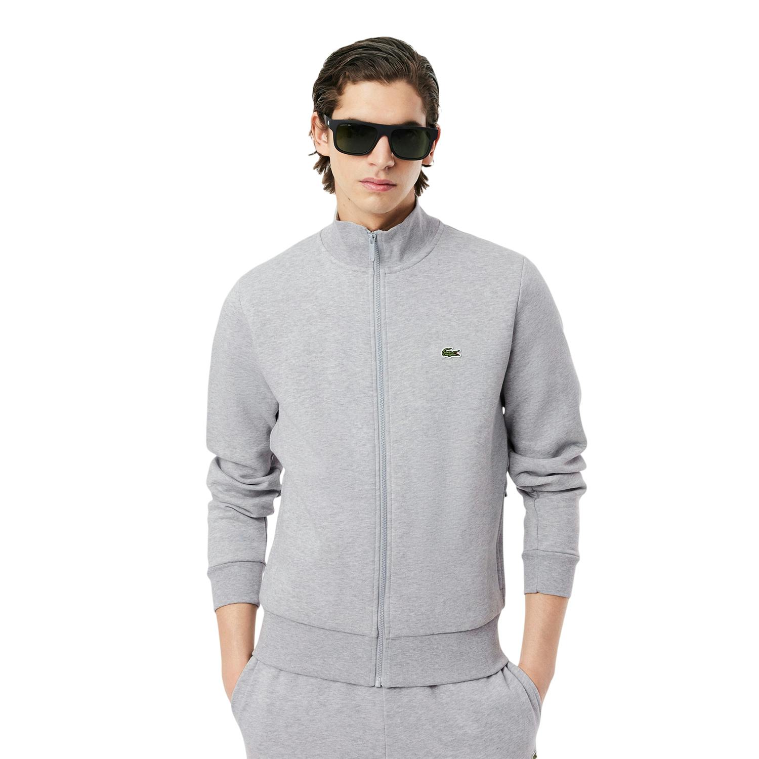 Lacoste Men's Light/Grey Full Zip Sweatshirt - Xs - 83% Cotton/17% Polyester