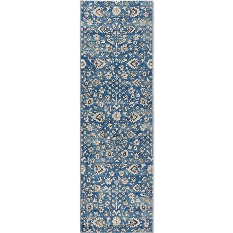 Rackhams Blue Ernest Soft Short Pile Rug - 80X240 Cm