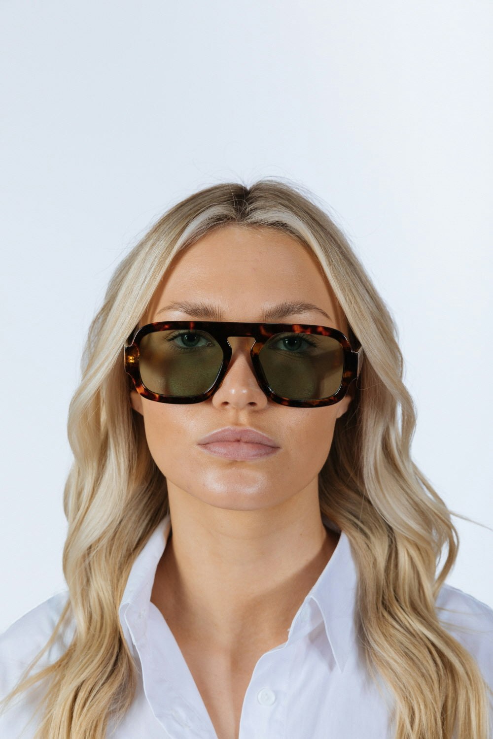 Svnx Green/Brown Retro Navigator Sunglasses In Tortoiseshell - One Size