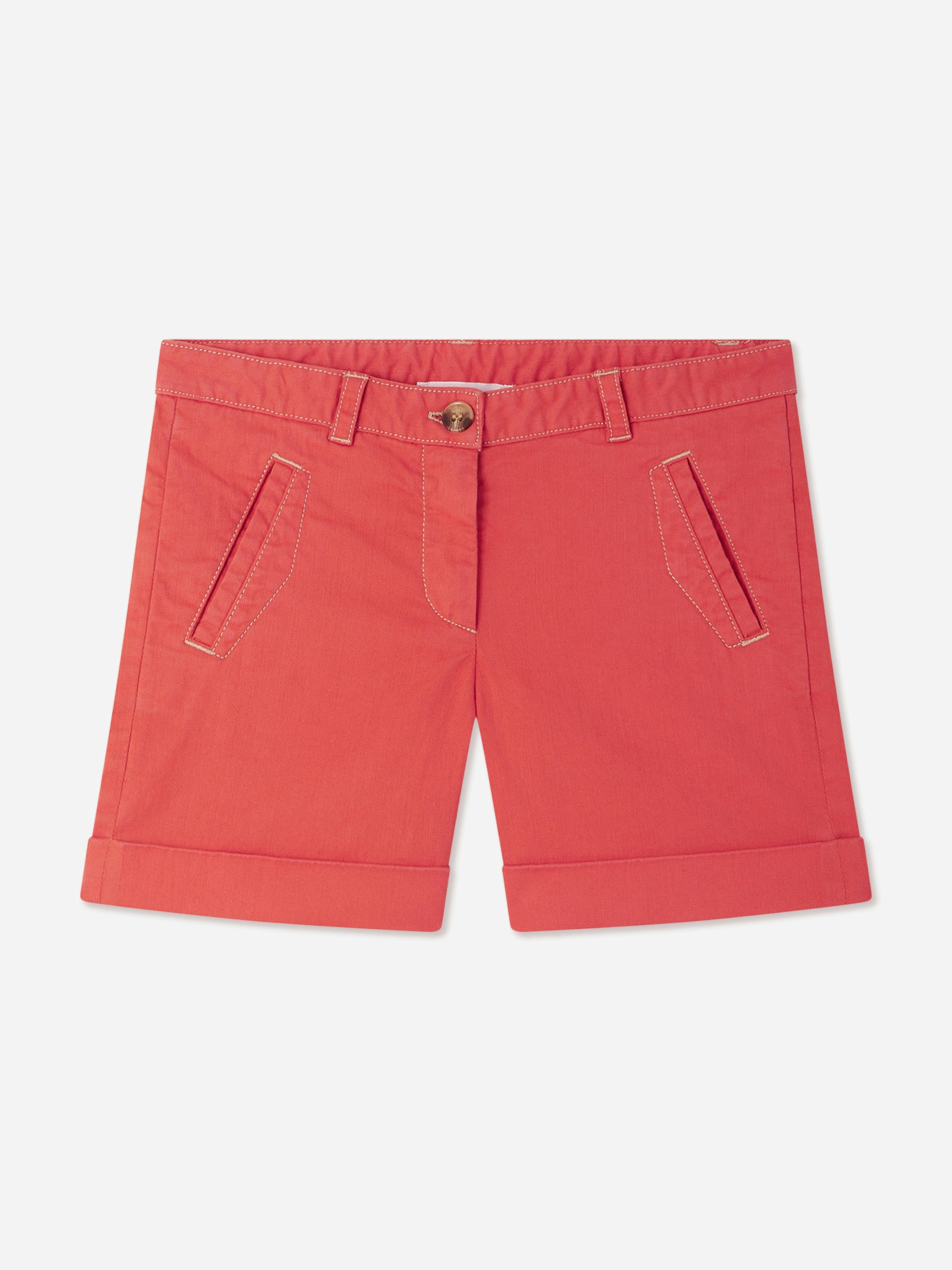 Bonpoint Girls Red Elista Shorts In - 12 Yrs