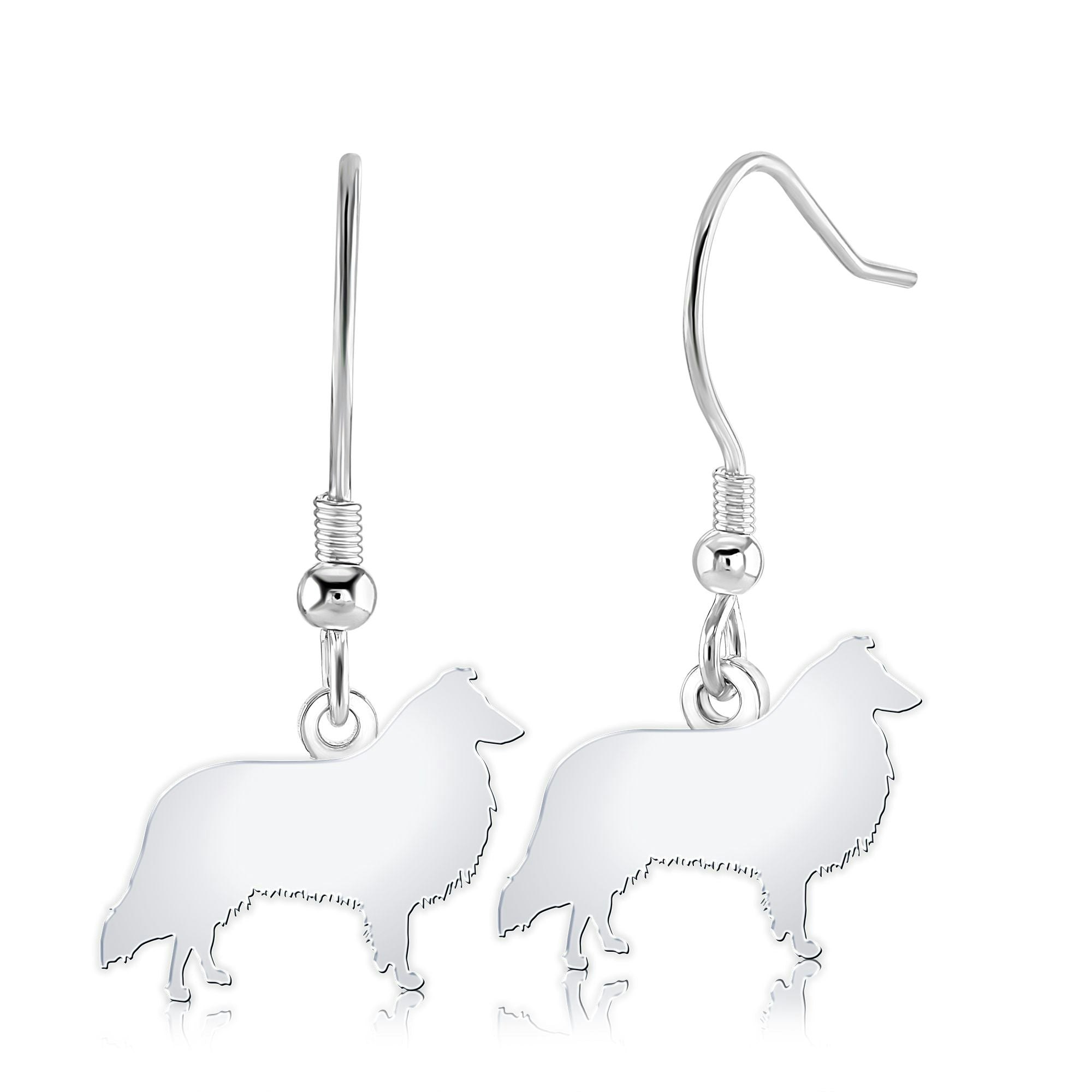 Mylee London Silver Rough Collie Silhouette Earrings - Yes - Hook