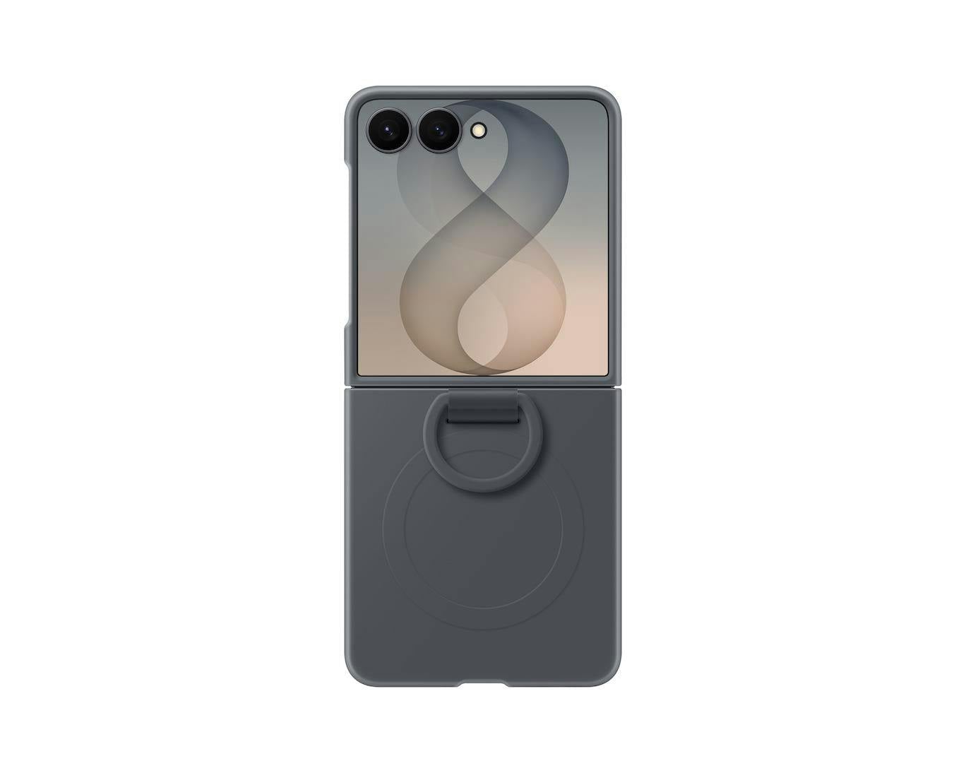 Samsung Galaxy Z Flip 8 6.9" Silicone Case With Ring And Magnet Graphite - Ef-Ef776cbegww