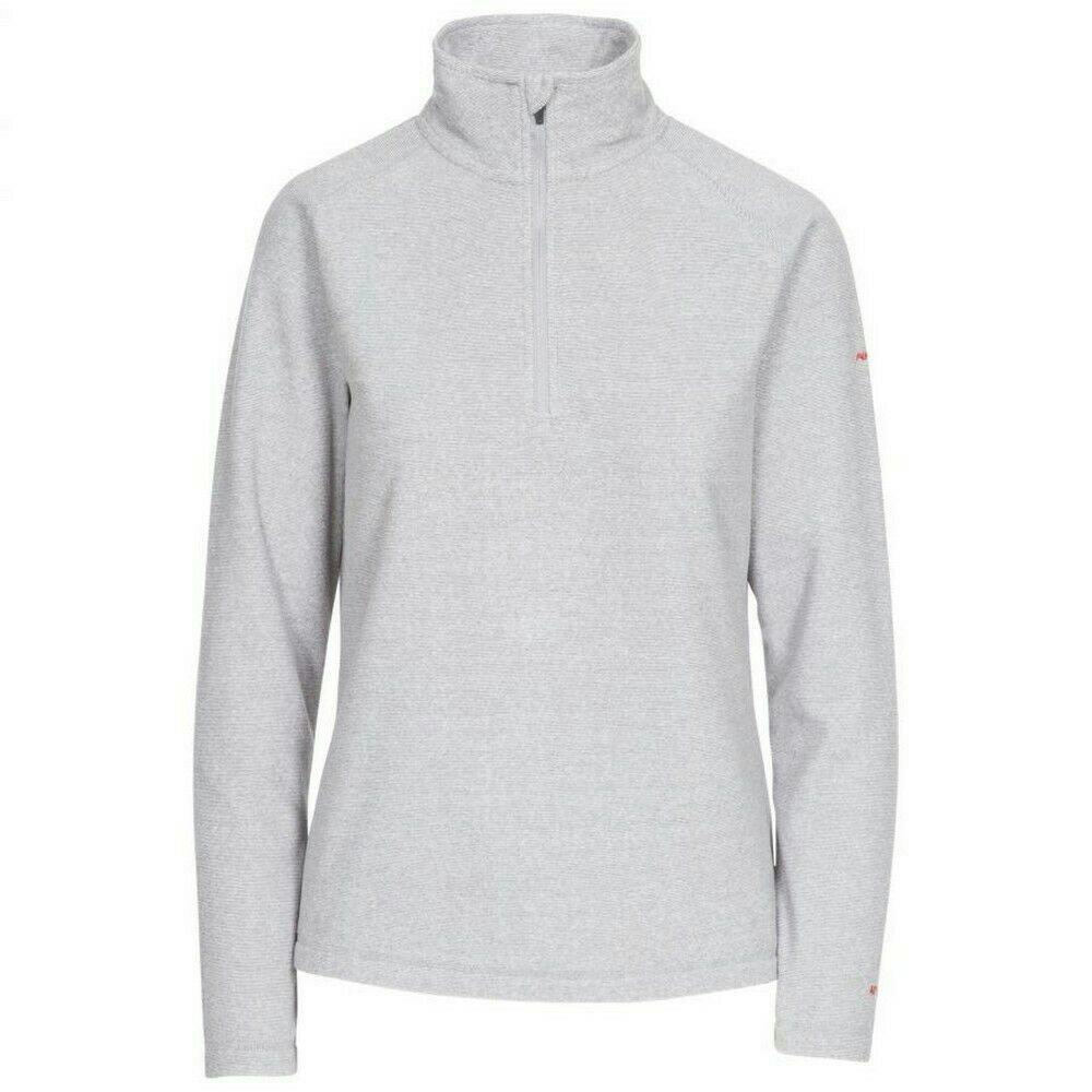Trespass Women's Light Grey Meadows Fleece Top In | Size: Medium - Image 3
