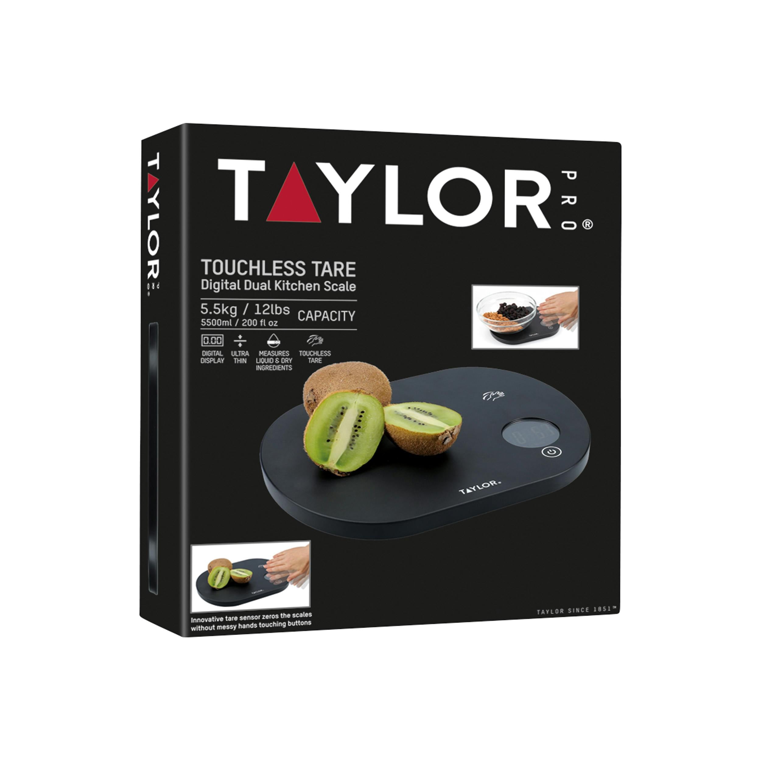Taylor Black Pro Touchless Tare Digital Dual 5.5Kg Kitchen Scale