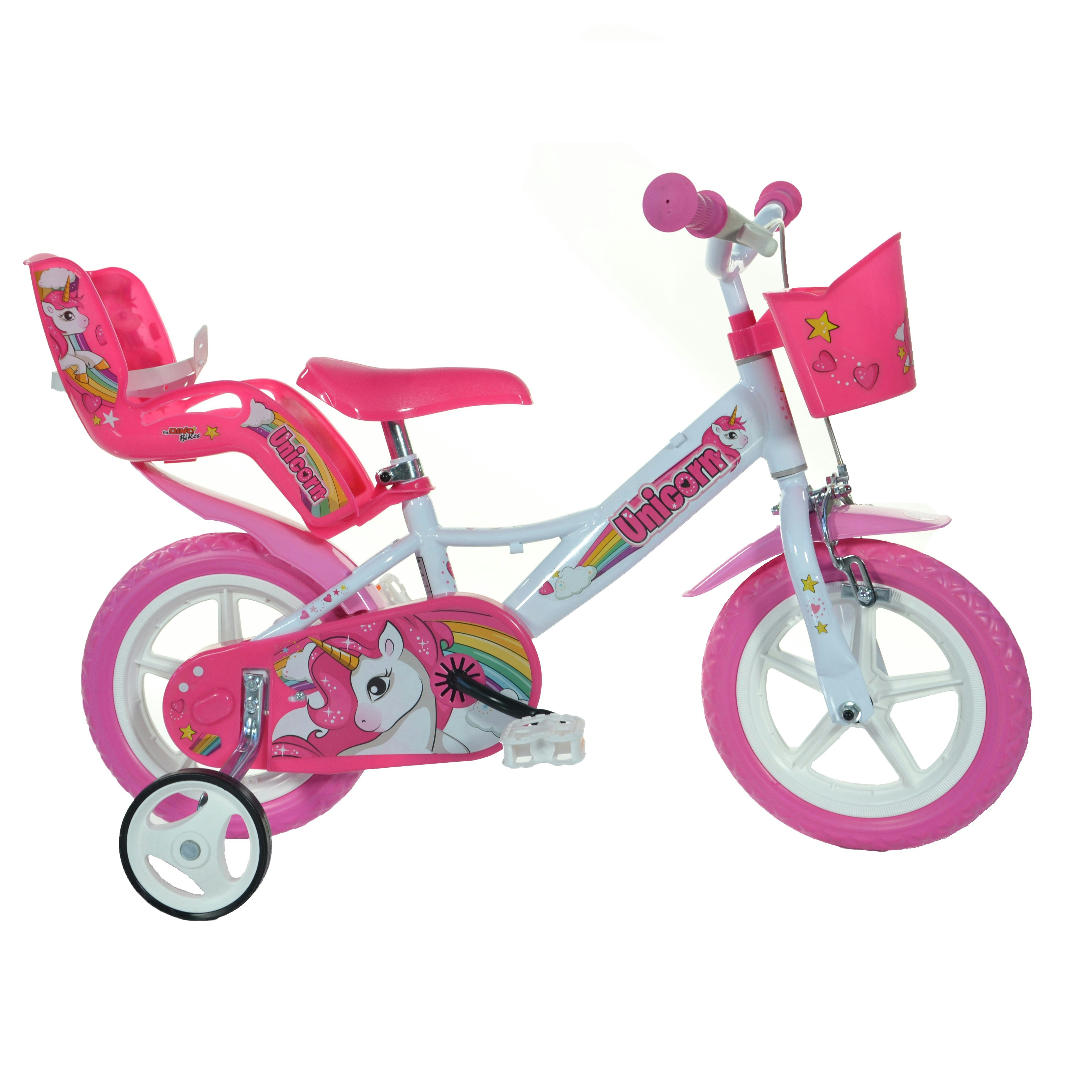 Dino Pink/White Unicorn 12'' Bicycle