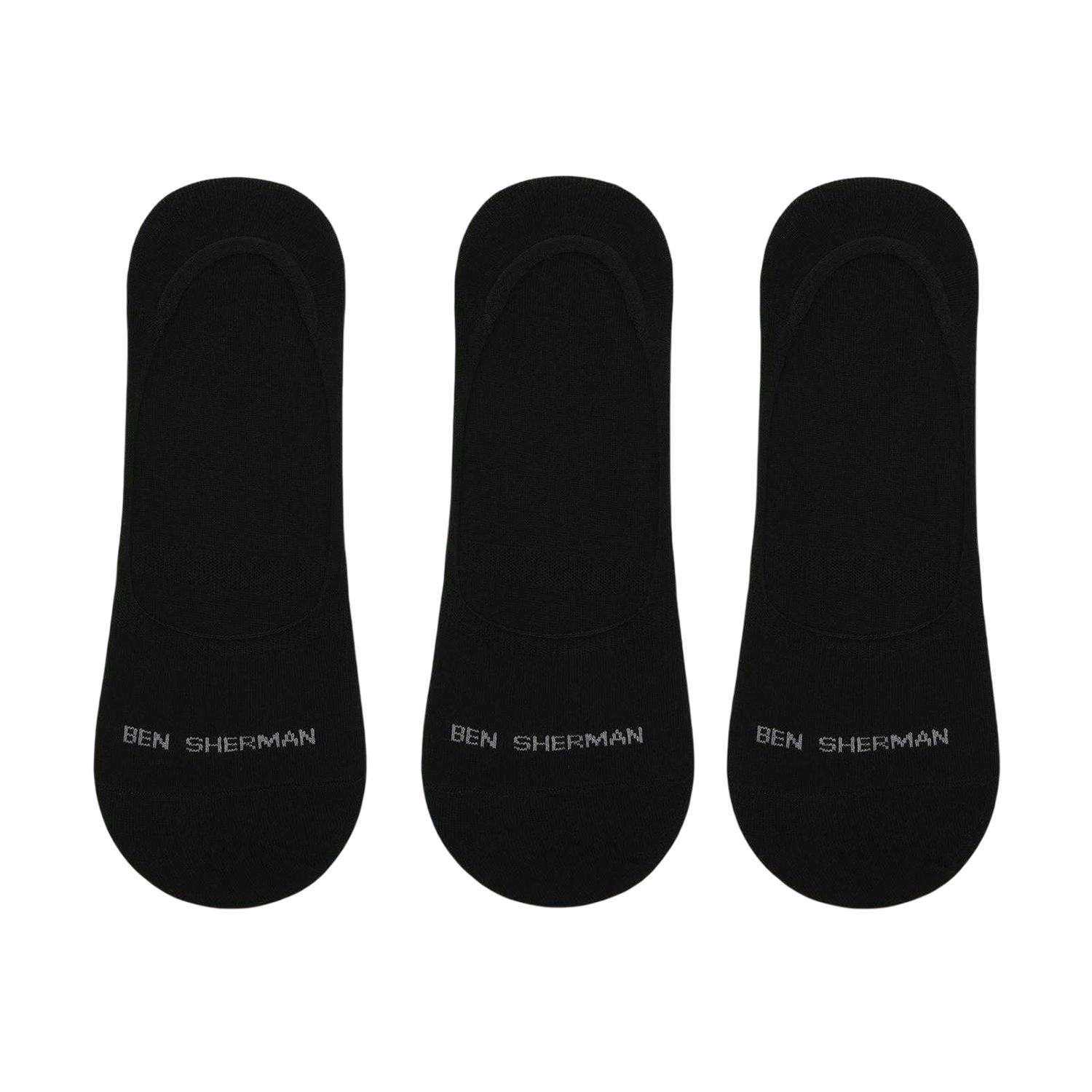 Ben Sherman Men's Black Makalu Logo Liner Socks (Pack Of 3) - 7 Uk-11 Uk - 60% Cotton/40% Polyester