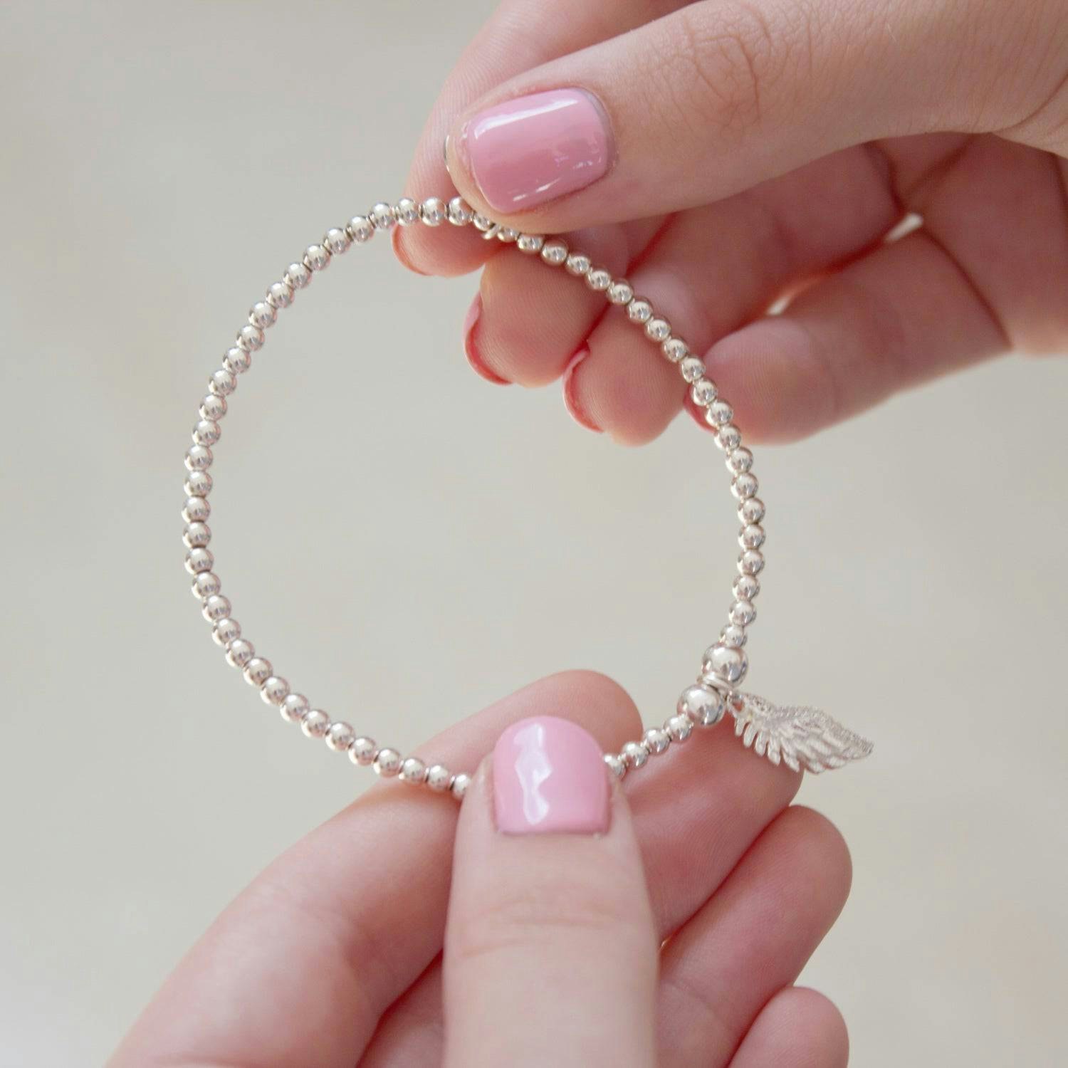 Mylee London Silver Angel Wing On Ball Bead Bracelet - No - Adult