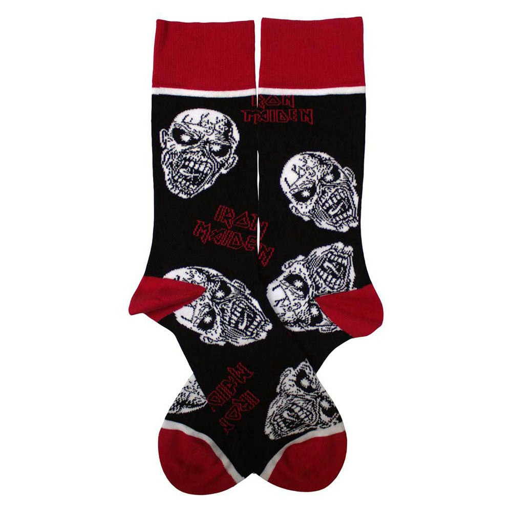 Paradiso Clothing Unisex Black Iron Maiden Eddie Skulls Band Logo Ankle Socks
