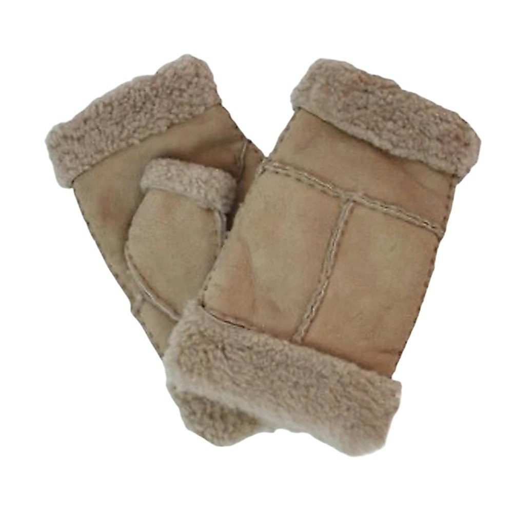 Eastern Counties Leather Women's Beige / Glitten Sheepskin Mittens - M