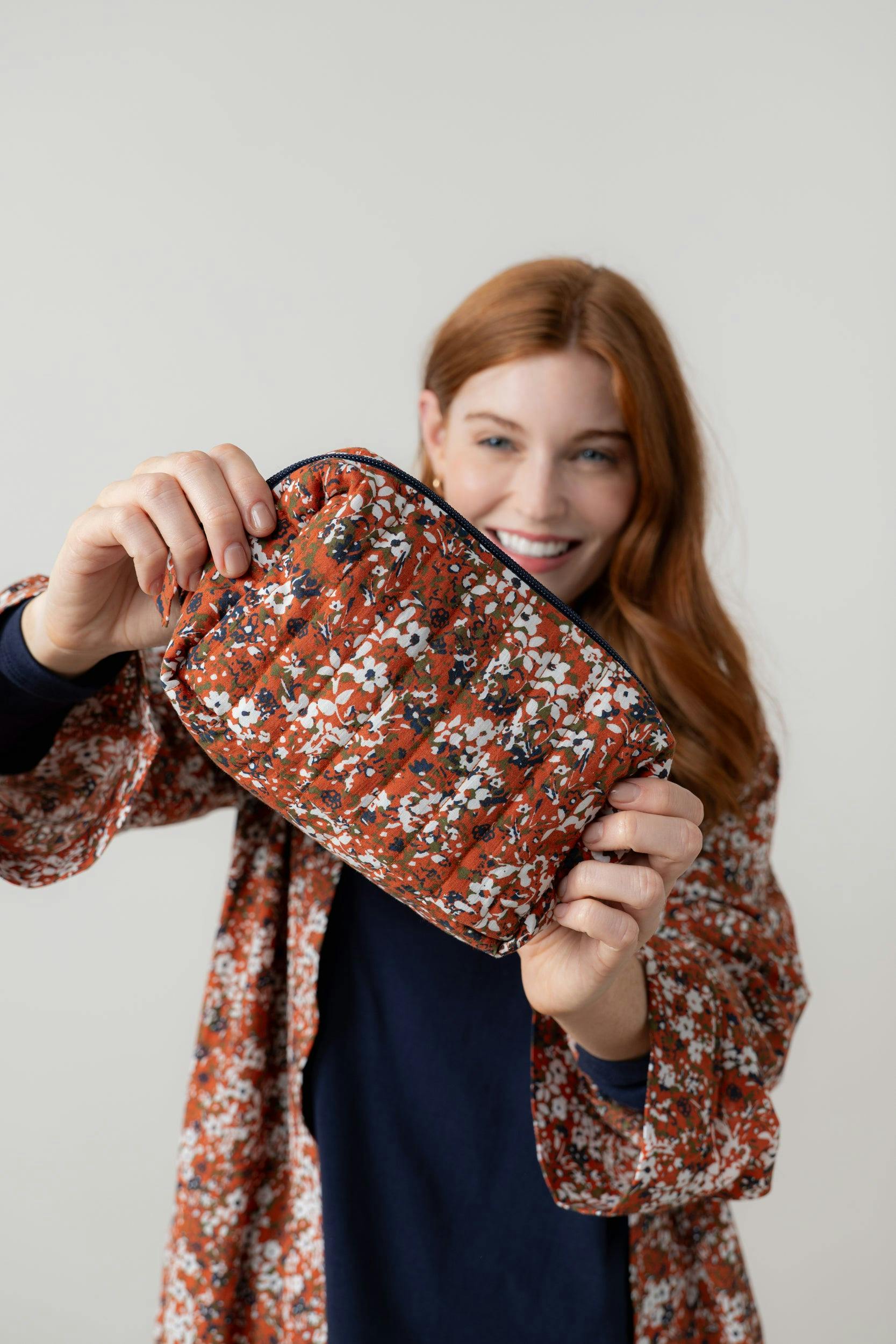 Lily & Me Connie Print Cosmetics Bag Ginger - Ginger - One Size