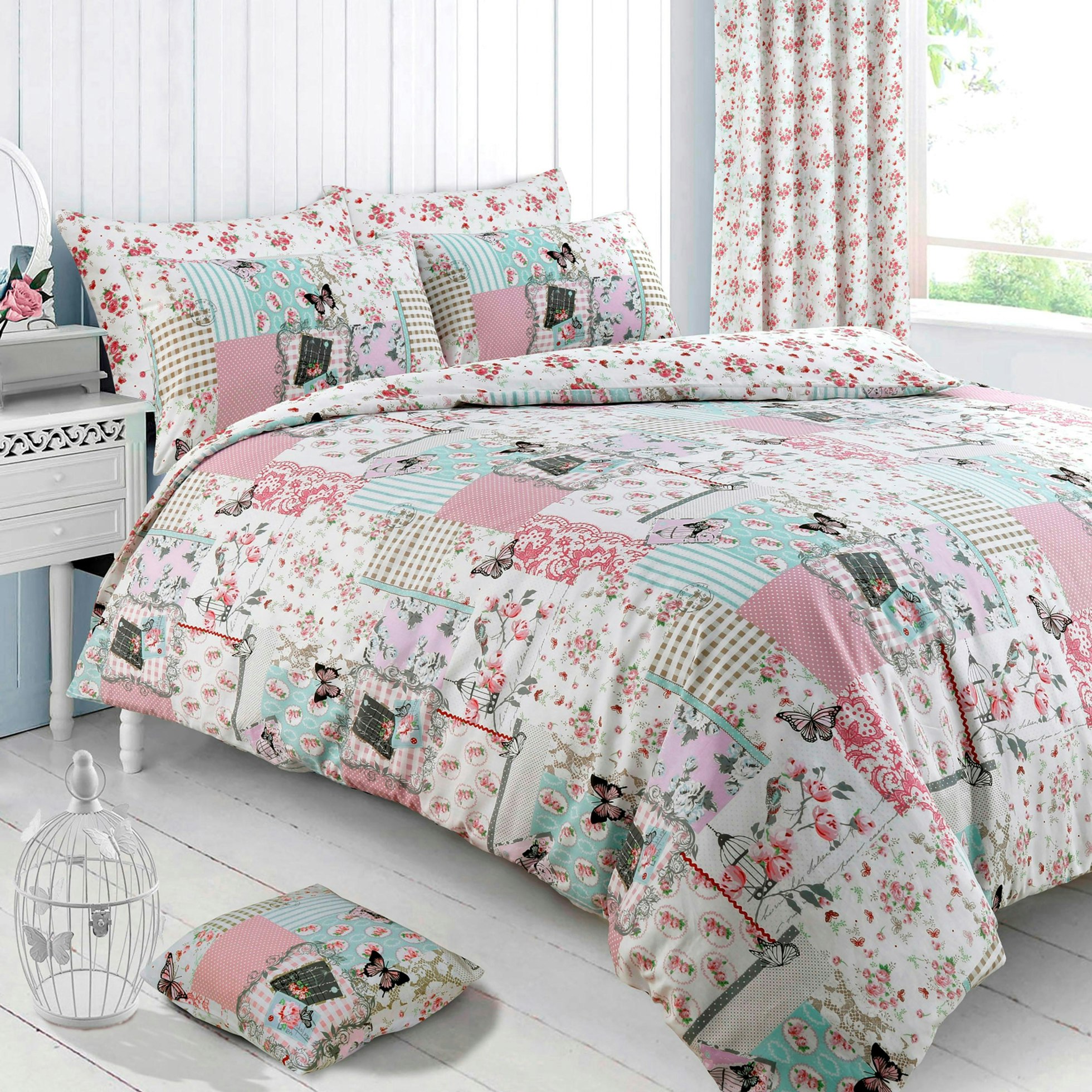 Velosso Pink Boutique Printed Cotton Blend Duvet Cover And Pillowcase Set - Single