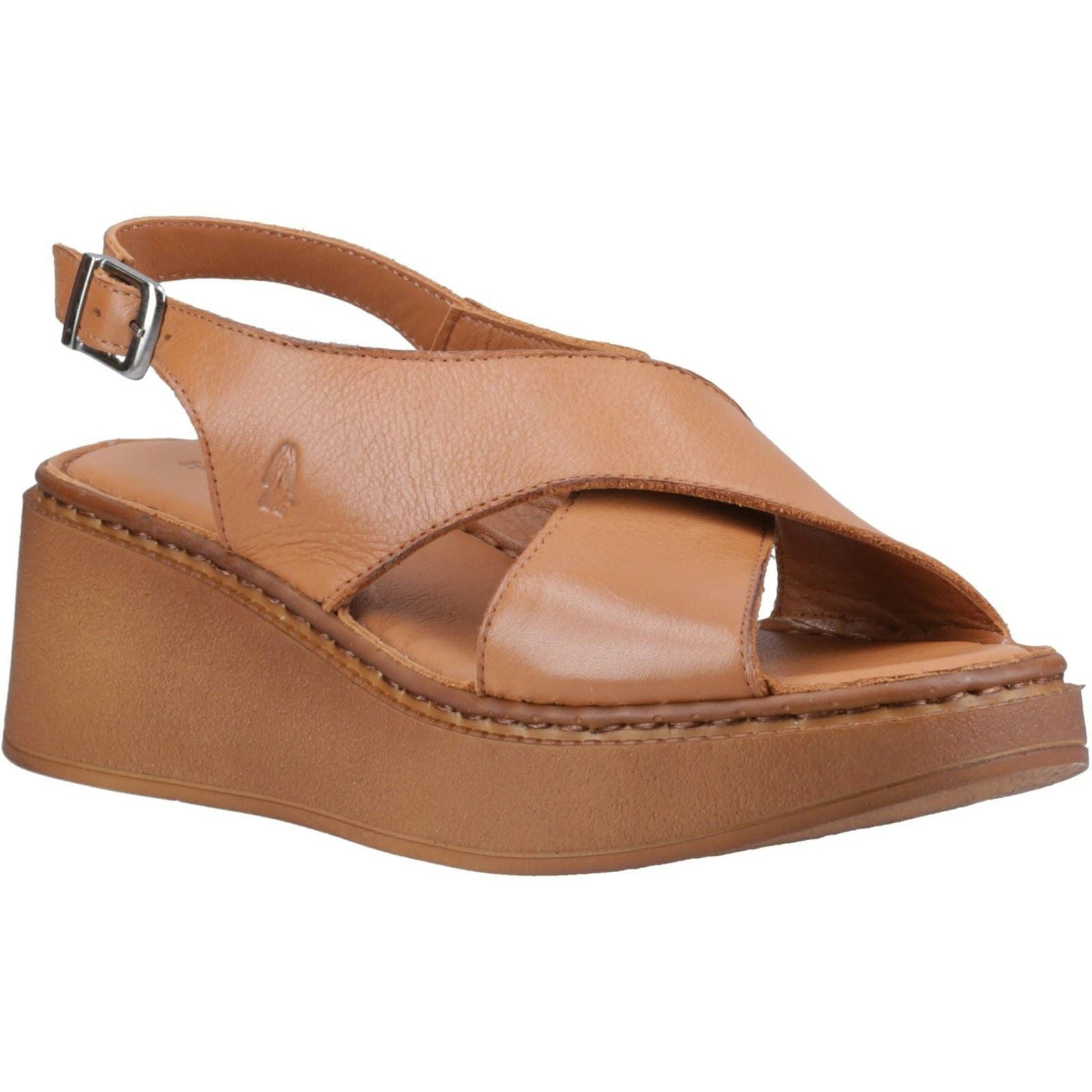Hush Puppies Women's Bex Wedge Nubuck Tan Wedges - Size 8