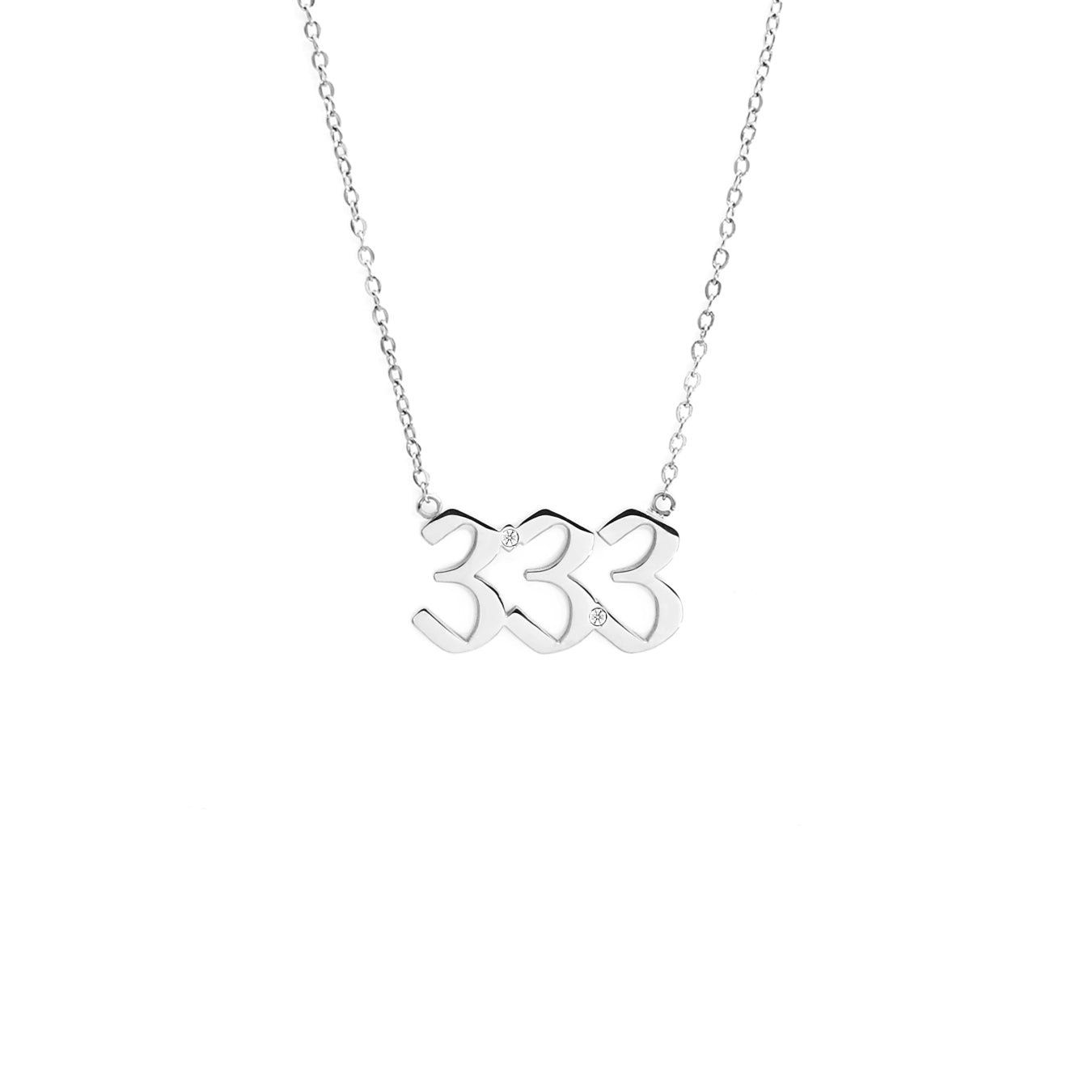 Say It With Silver Angel Number Necklace - 333