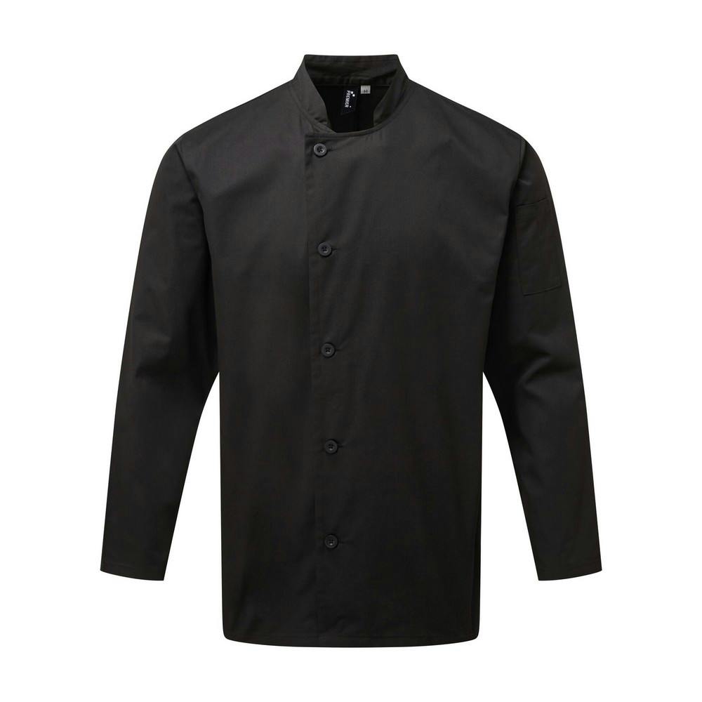 (L, Black) Premier Unisex Adults Chefs Essential Long Sleeve Jacket - Image 2