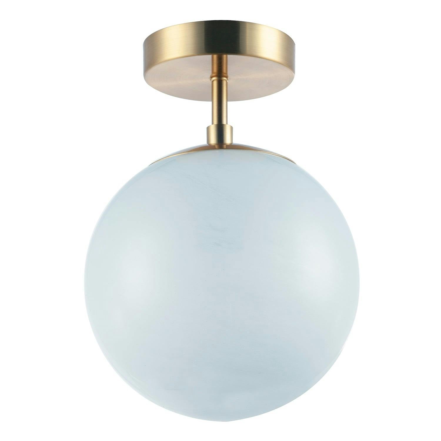 Happy Homewares Light Modern Snowflake Glass Globe Bathroom Ceiling In Antique Brass