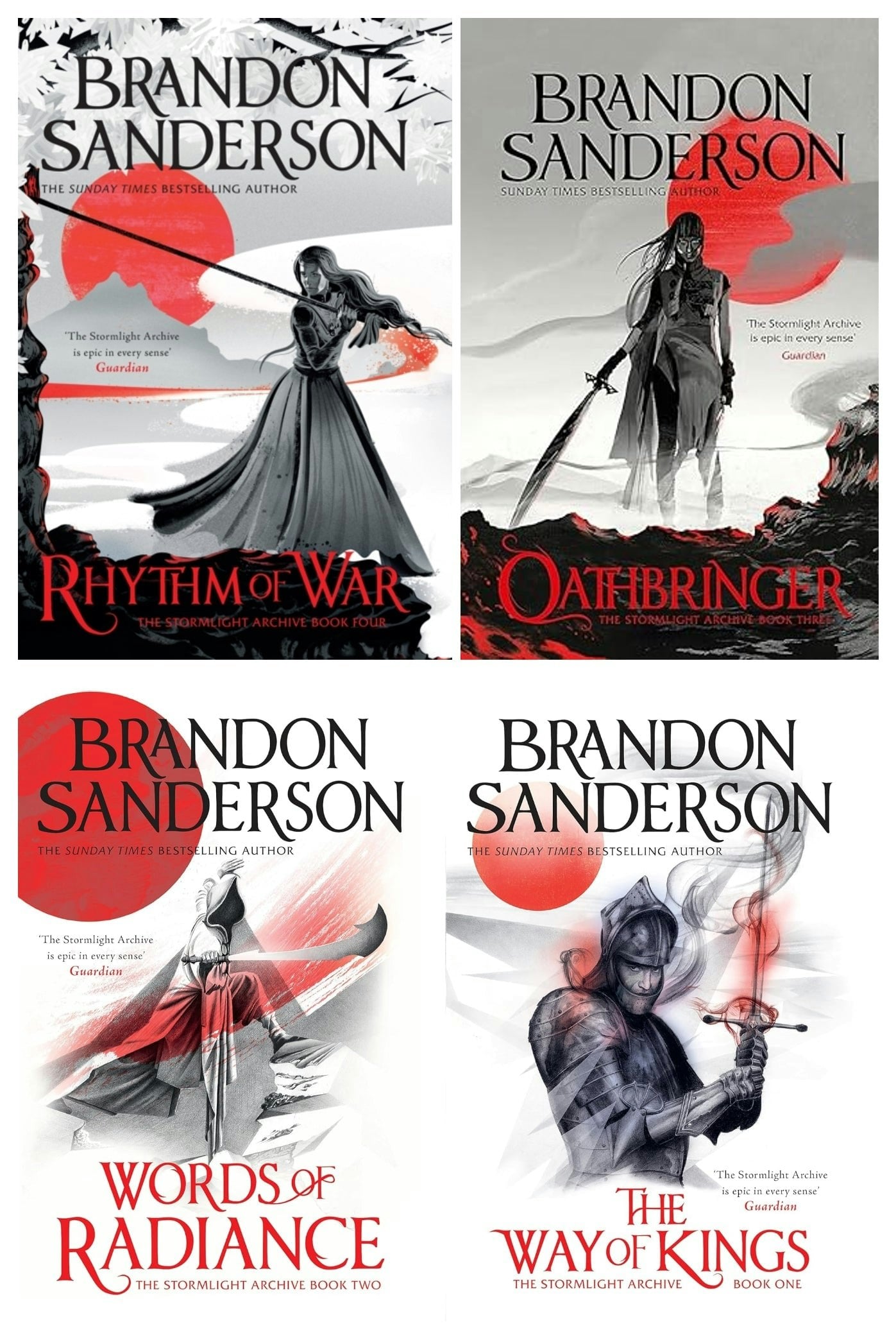Gollancz Brandon Sanderson The Stormlight Archive Series 4 Book Collection (The Way Of Kings, Words Of Radiance, Oathbringer, Rhythm Of War)