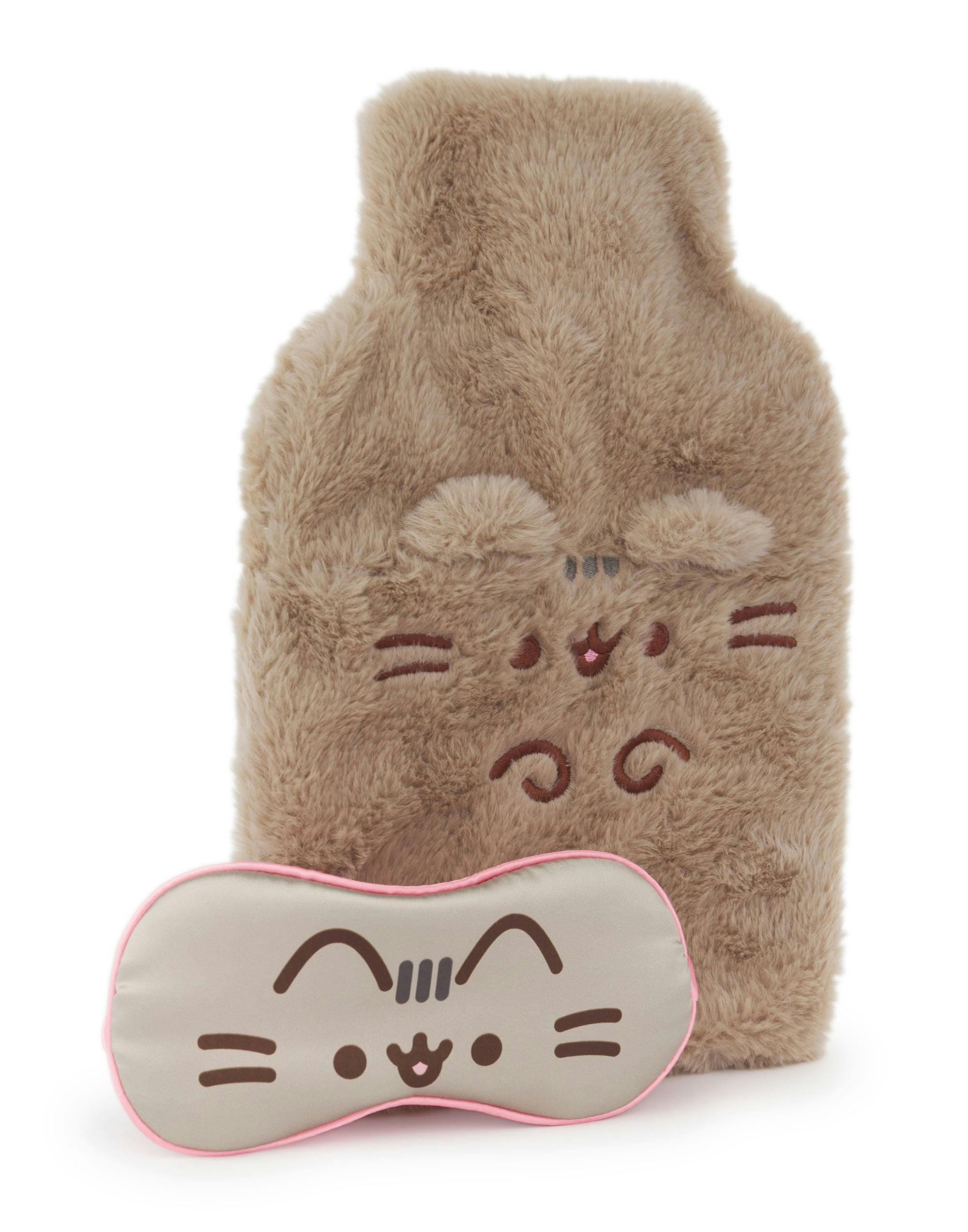 Rackhams Women's Brown Pusheen Novelty Face & Eye Mask Hot Water Bottle With Eye Mask (One Size)
