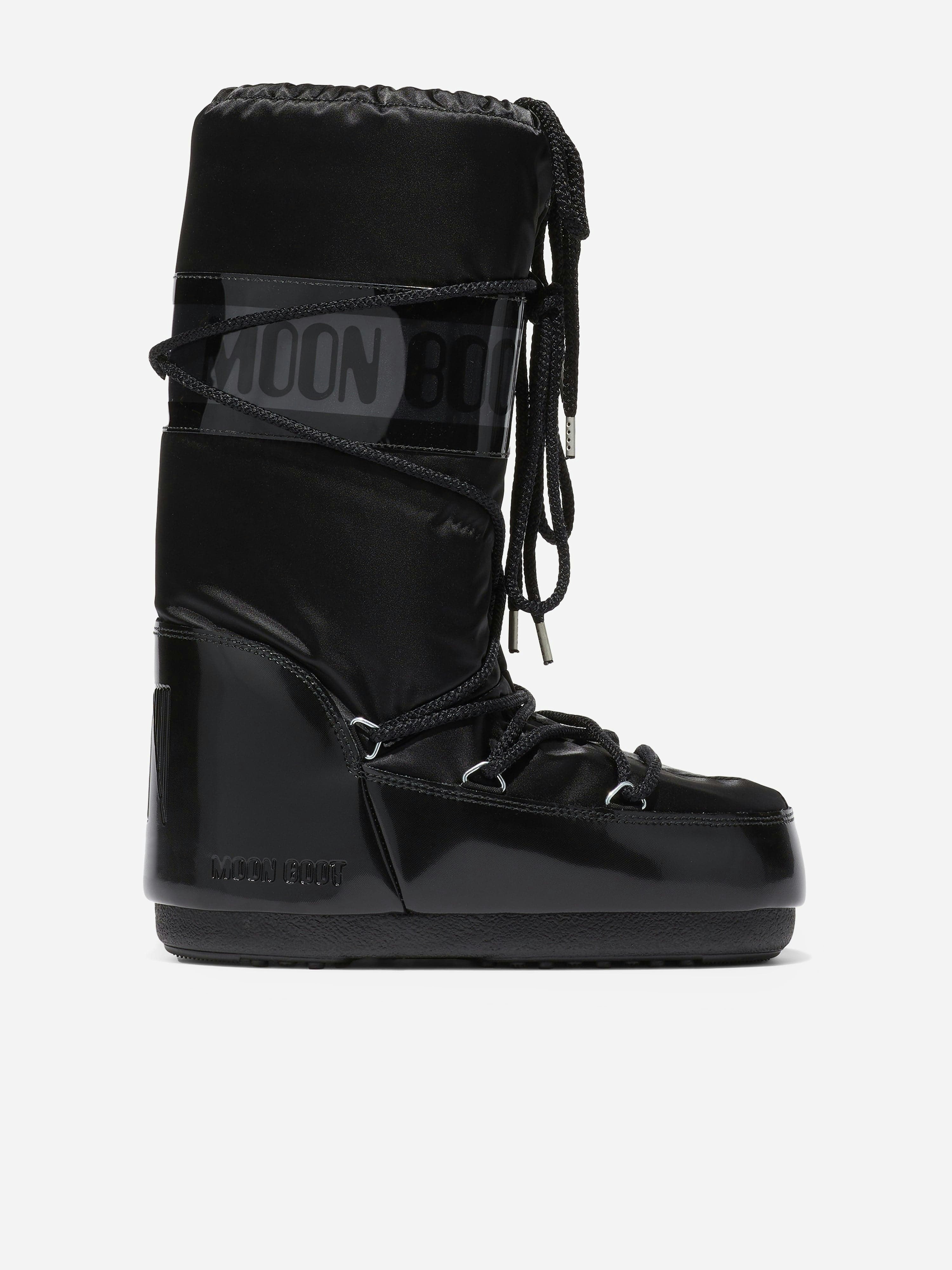 Moon Boot Black Kids Icon Glance Boots In - Eu 31 - 34 Uk 12.5 - 2