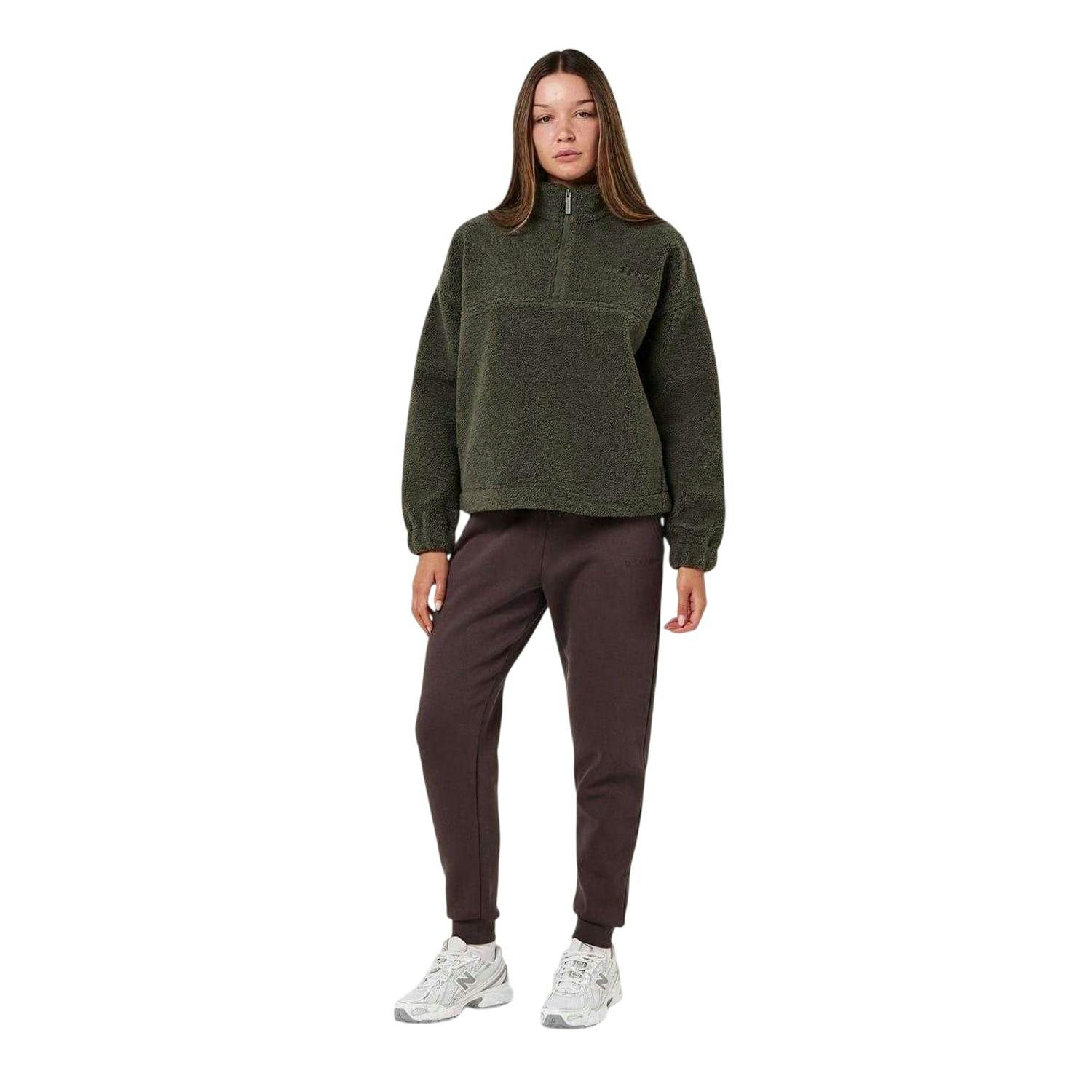 Slazenger Women's Green Fleece Quarter Zip Sweatshirt - Khaki - 14 Uk - Khaki - 100% Mixed