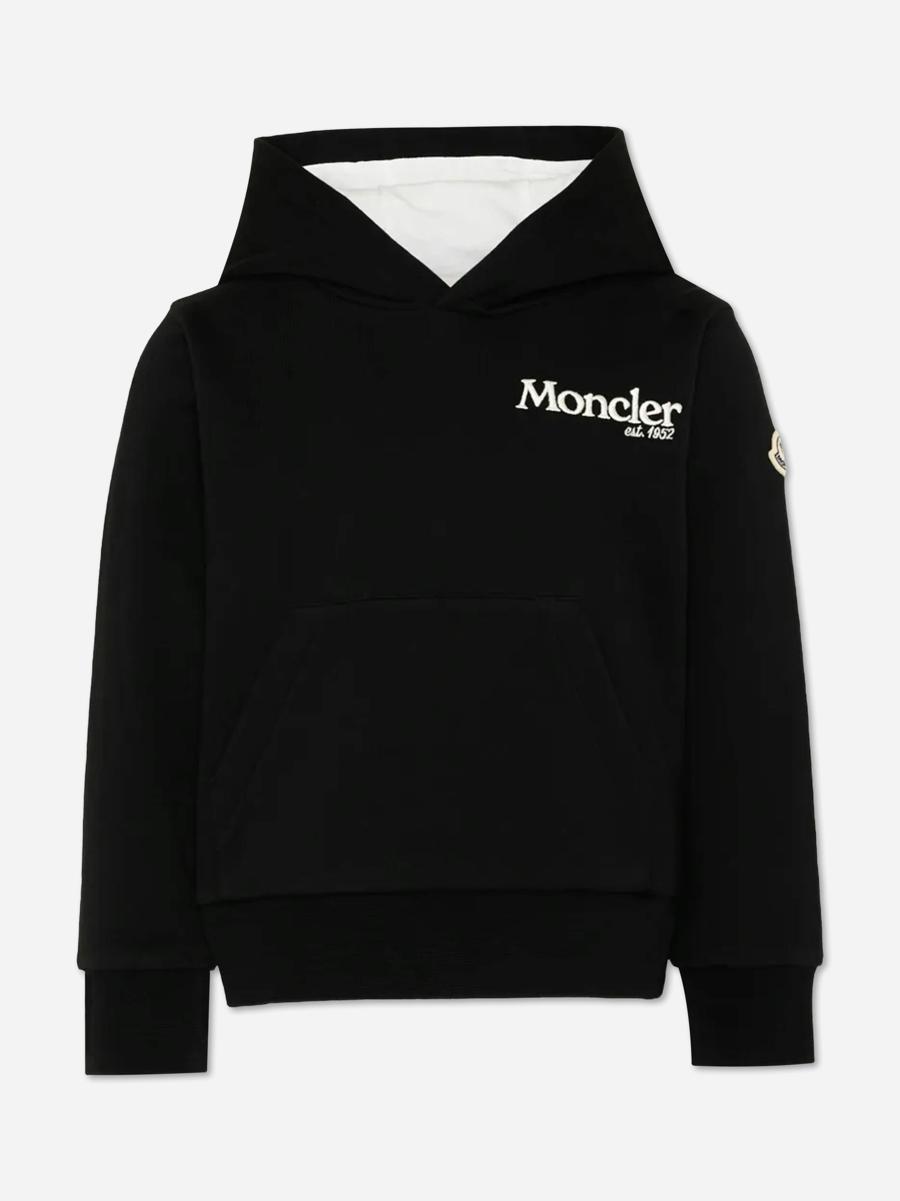 Moncler Kids Boys Black Hoodie With Logo - Image 2