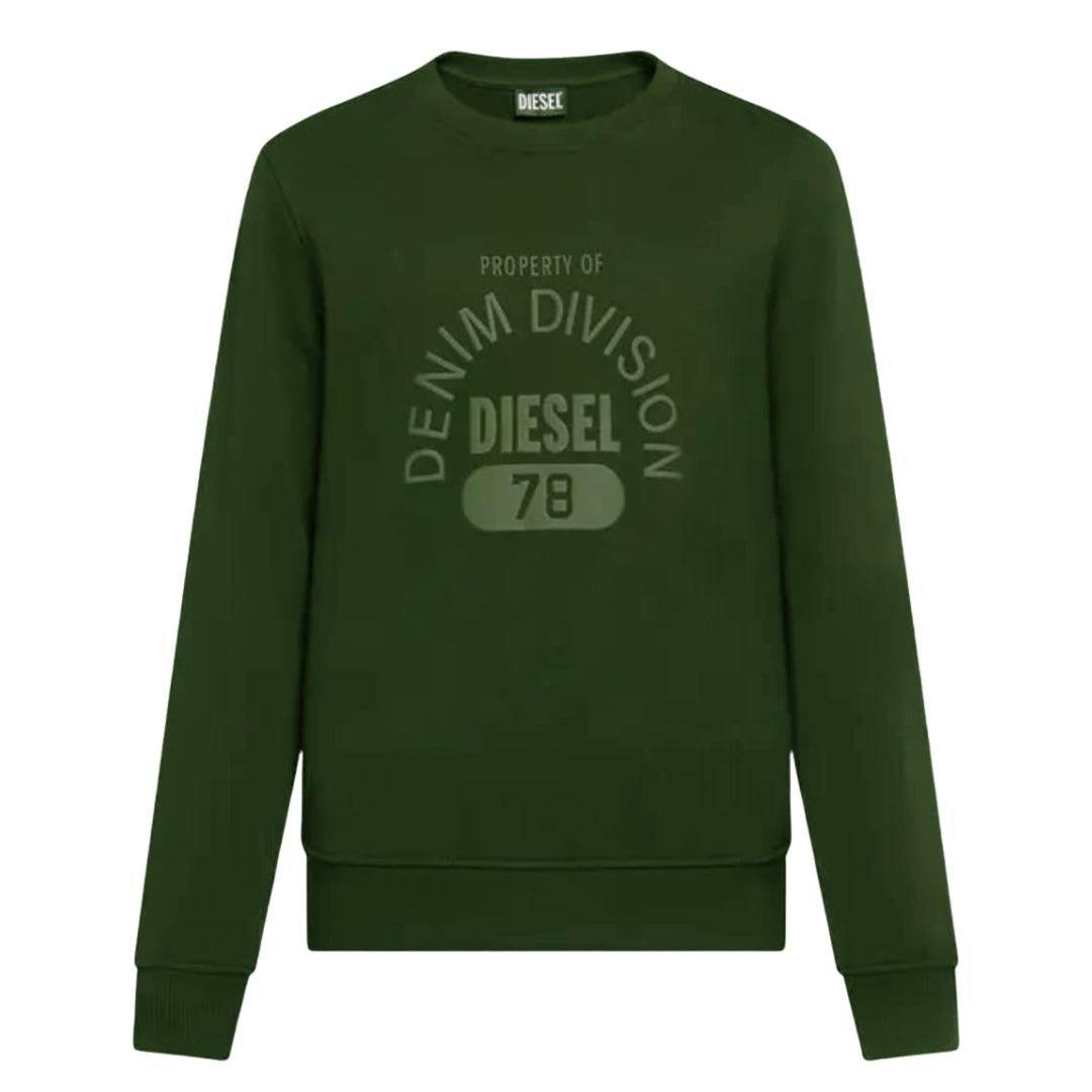 Diesel Unisex Green Adult Property Of Denim Division Sweatshirt - Xl - 100% Cotton