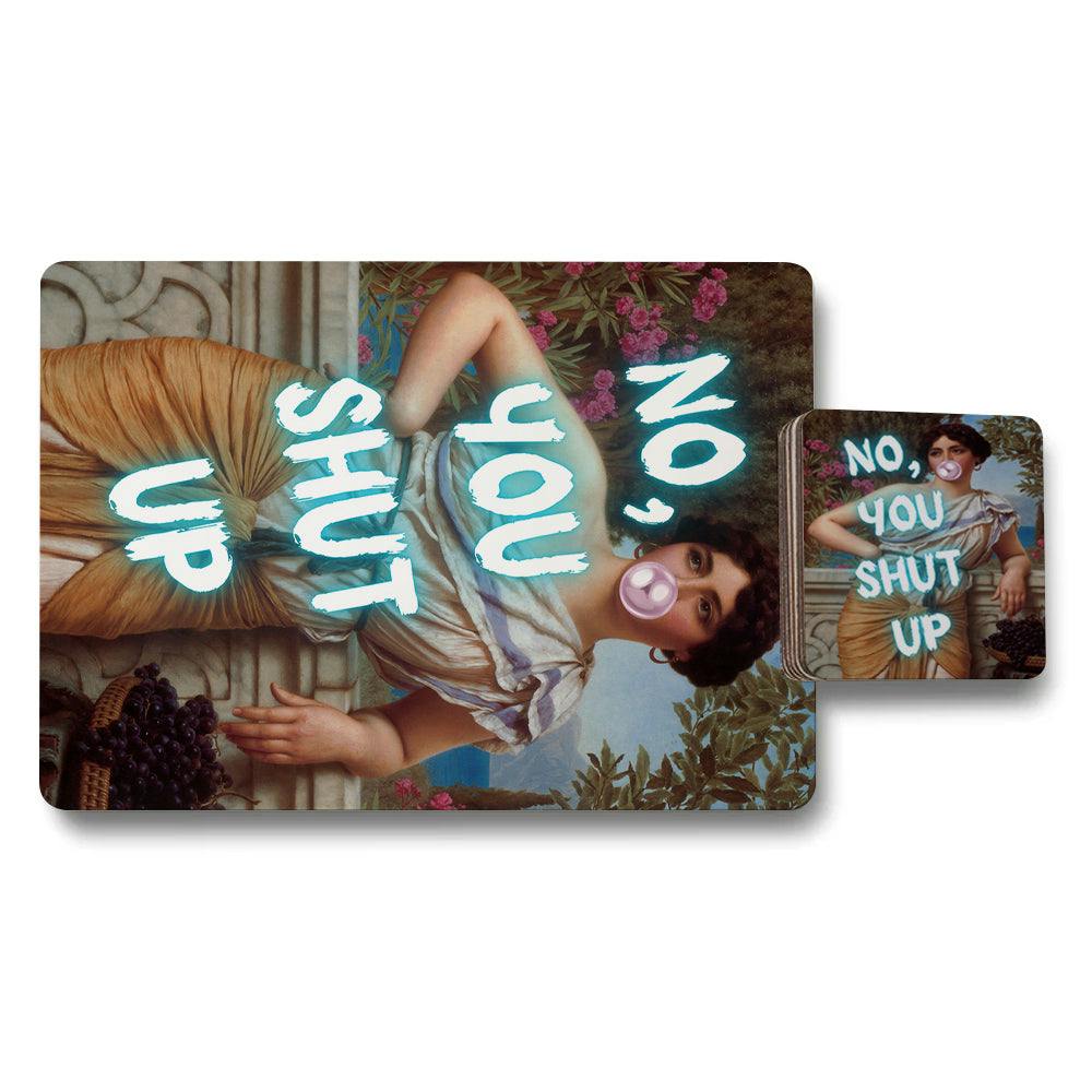Benjamin Tate Design Set Of 12 Placemats And Coasters 11X8 3.7X3.7 Designer Artwork Wood Bottom