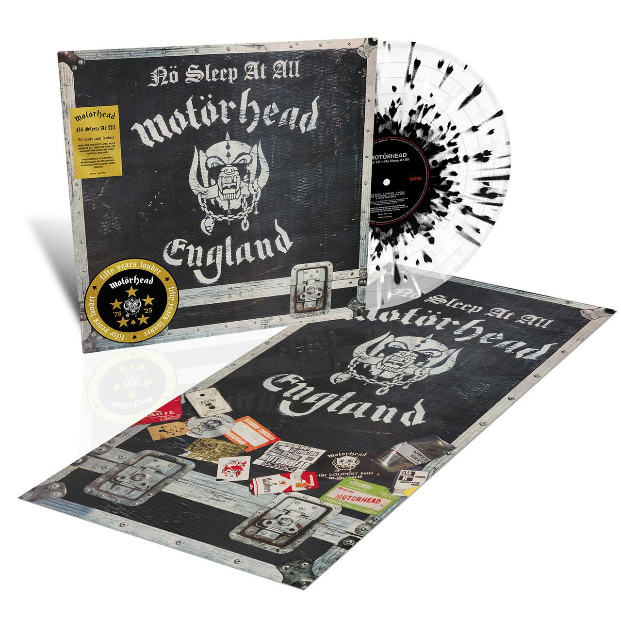 Eyesore Merch Black/White Motorhead 'No Sleep At All' (50Th Anniversary Edition) Lp & Splatter Vinyl