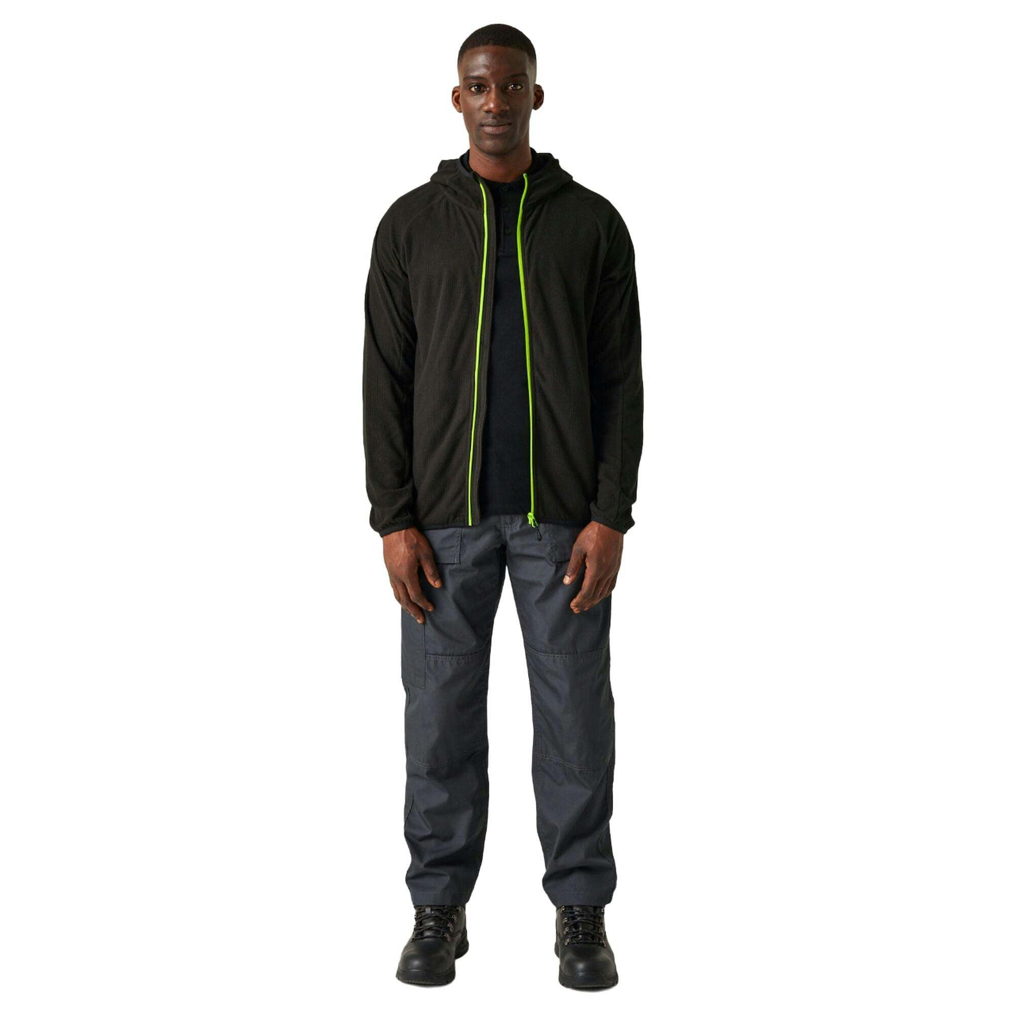 Regatta Men's Black/Green Professional Full Zip Fleece Jacket - /Lime - Xxl - /Lime - 100% Mixed