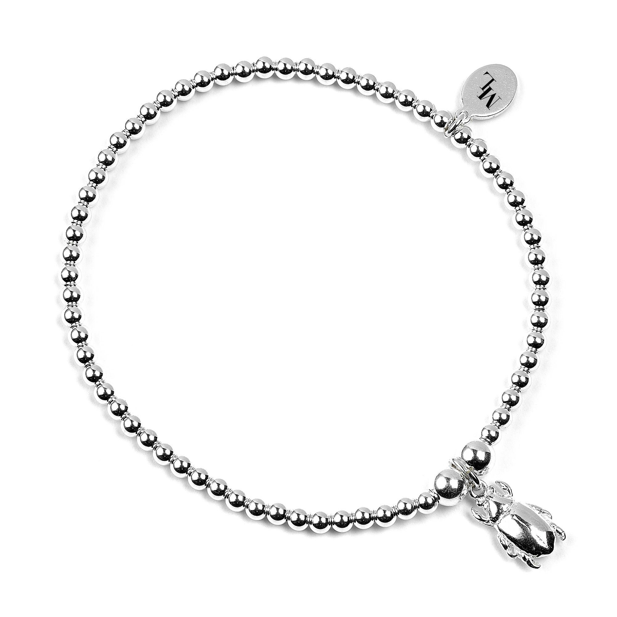 Mylee London Silver Beetle On Ball Bead Bracelet - Yes - Child