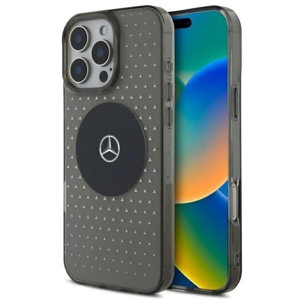 Mercedes Black Mb Case Star Pattern Case For Iphone 16 Pro 6.3" - Mehmp16l23hcpk