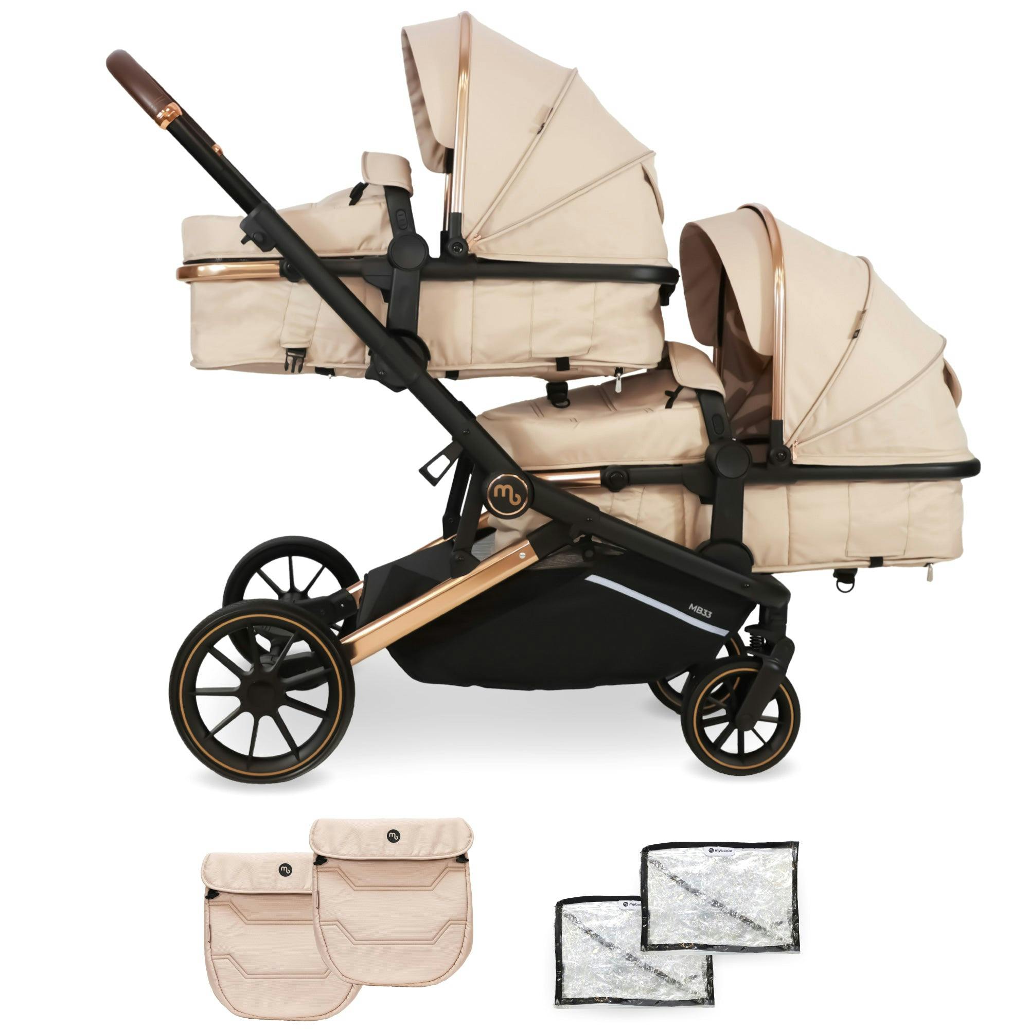 My Babiie Mb33 Tandem Pushchair - Black Leopard - Image 3